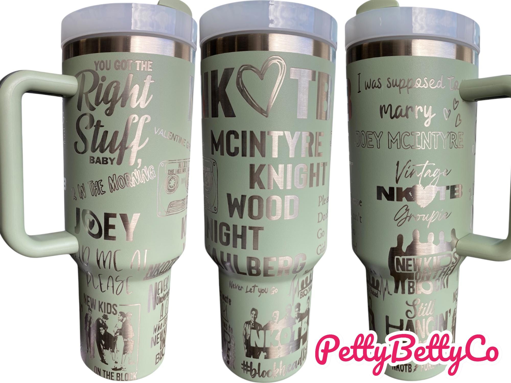 The Right Stuff Music Tumbler - engraved Pop Music tumbler NKOTB - 40oz tumbler with handle