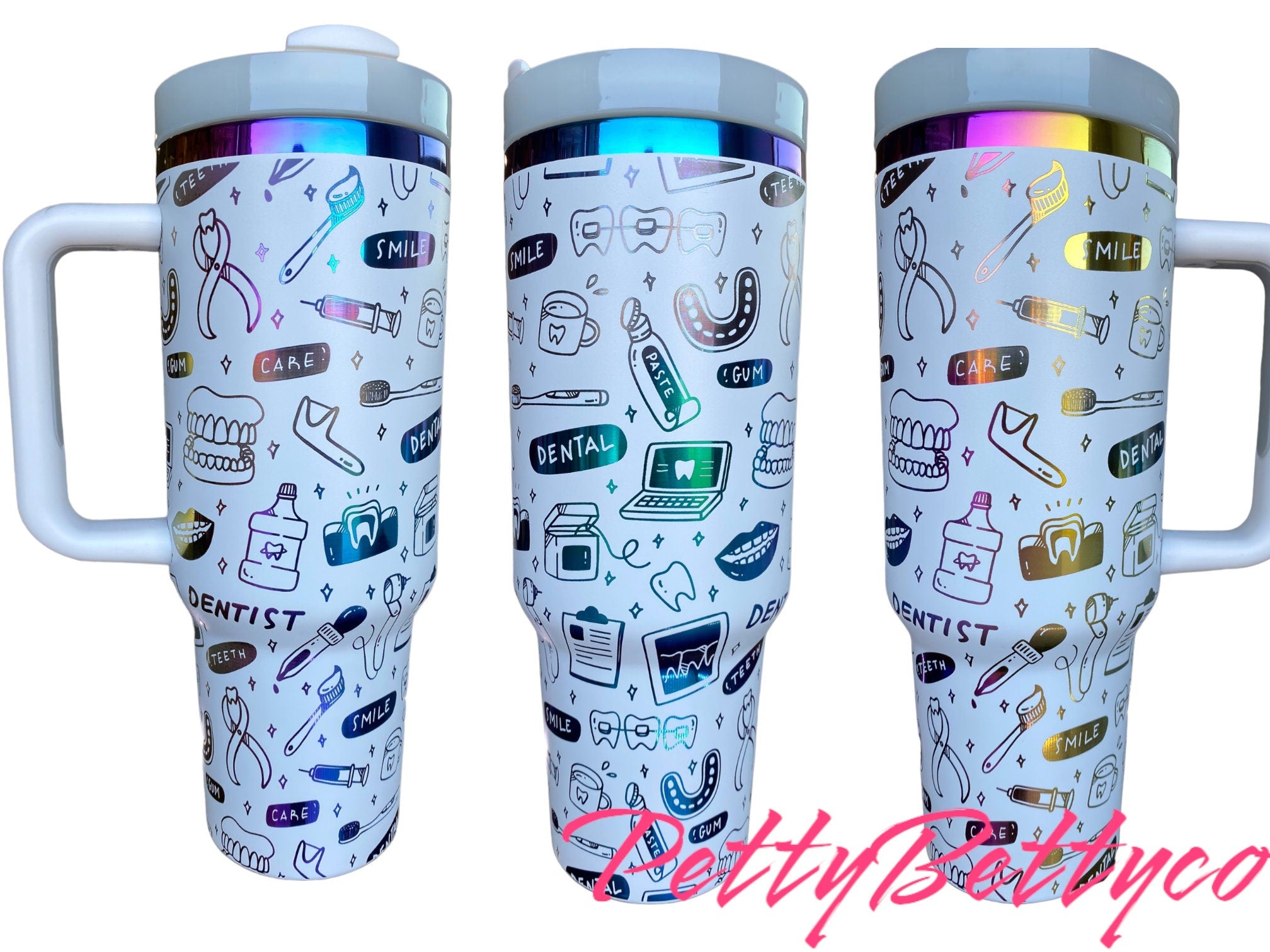Dentist Tumbler - Dental Assistant Tumbler - engraved Tumbler - 40oz tumbler with handle