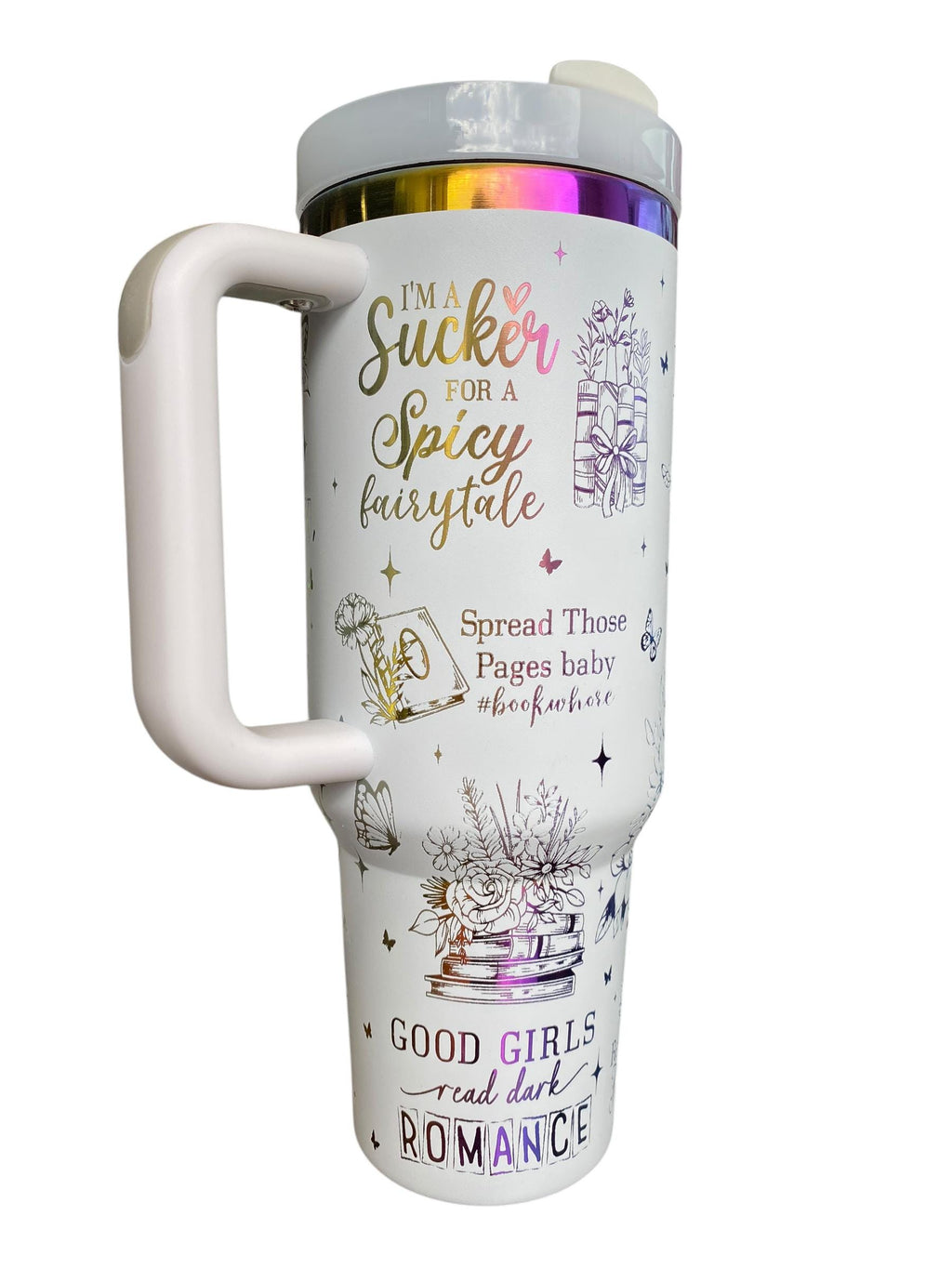 Spicy fairy Tale Tumbler - Dark Romance Reader Tumbler -  Engraved Cup - Custom Engraved Cup   40oz tumbler with handle - Romance Book Theme