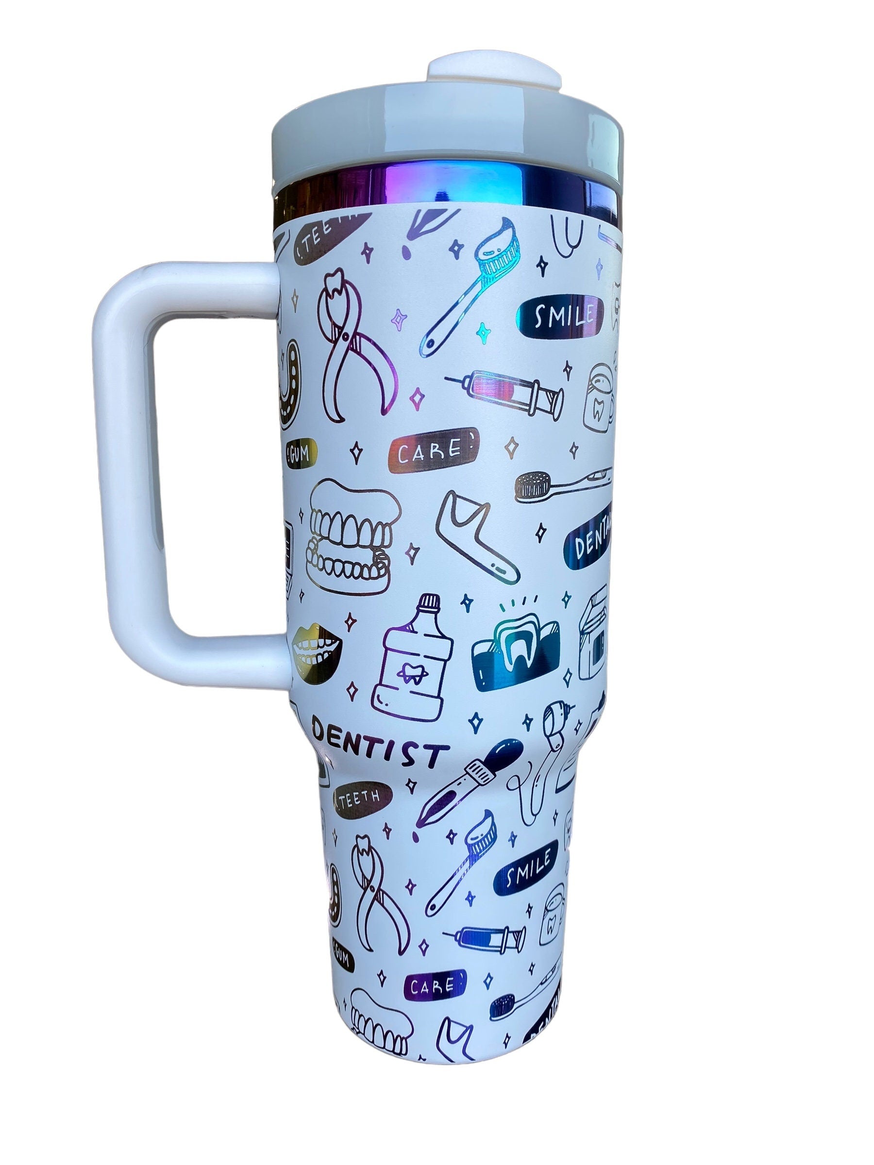 Dentist Tumbler - Dental Assistant Tumbler - engraved Tumbler - 40oz tumbler with handle