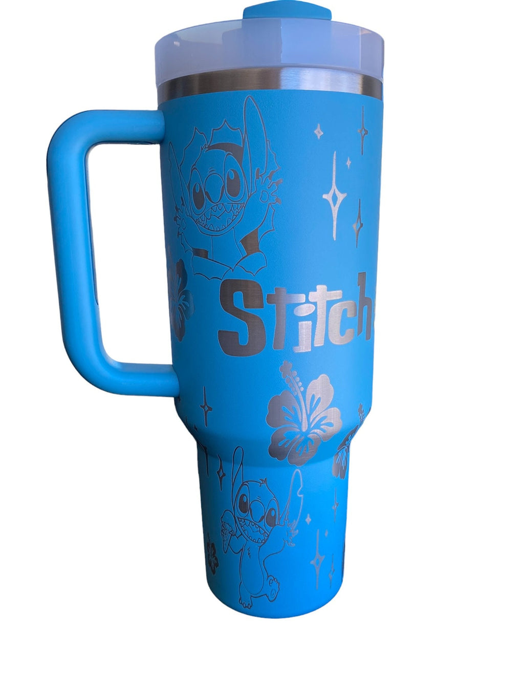 Blue Alien Cup - Custom Engraved Cup  - 40oz tumbler with handle