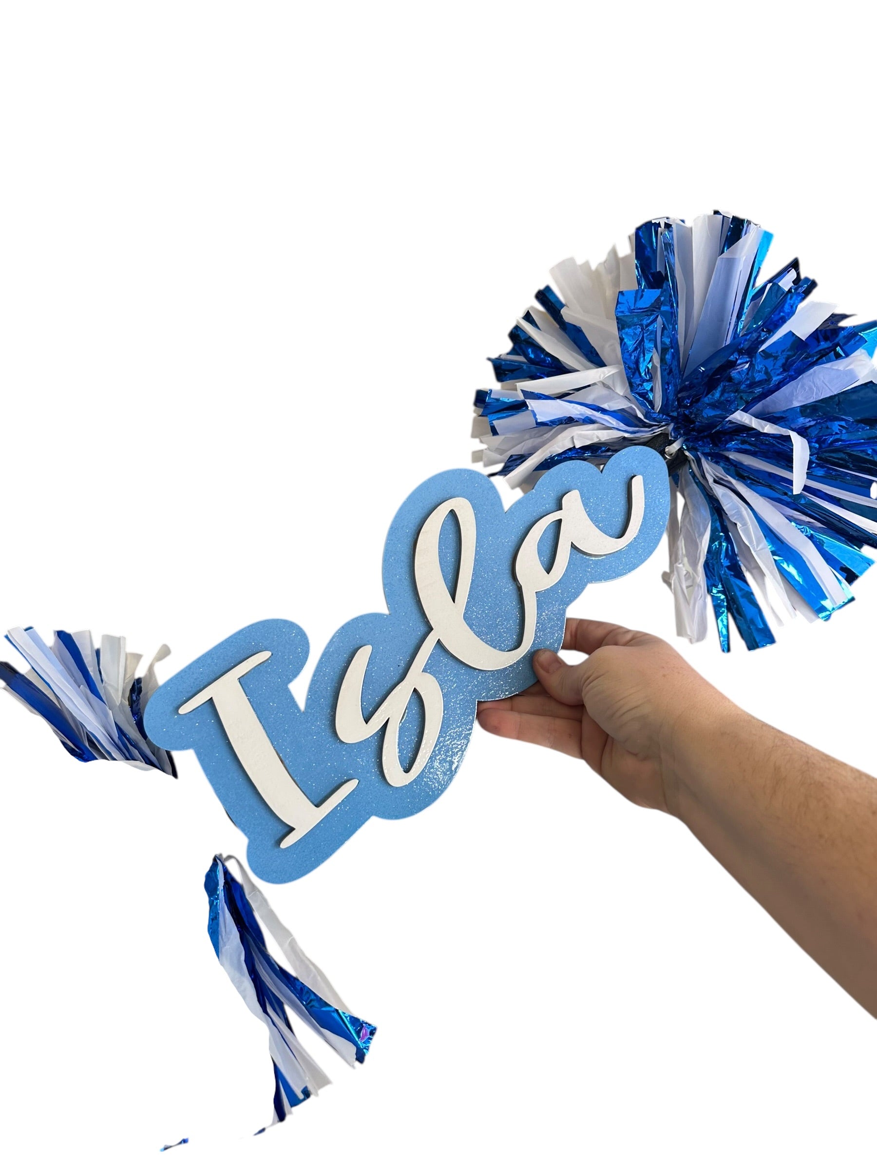 Custom Cheer Stick Pompom Sign – Personalized Spirit Gear