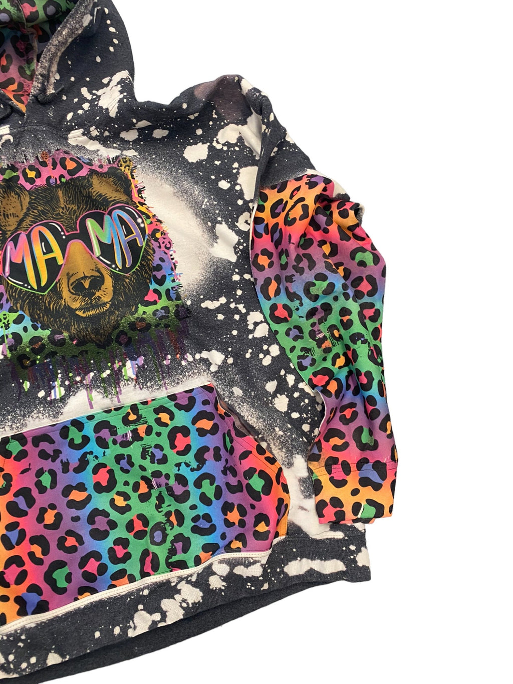 Mama Bear Hoodie - 90s Mom Hoodie - Neon Leopard Shirt - Mom Shirt - 90s mama bear sweatshirt - Bleached mama sweatshirt - Bleached Hoodies