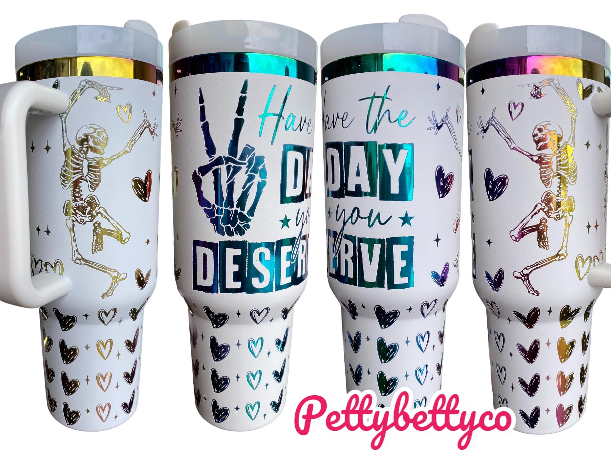 Have the Day You Deserve Tumbler - Skeleton Engraved Tumbler - 40oz Engraved Tumbler - Halloween Cup - Skeli Tumbler - Sarcastic