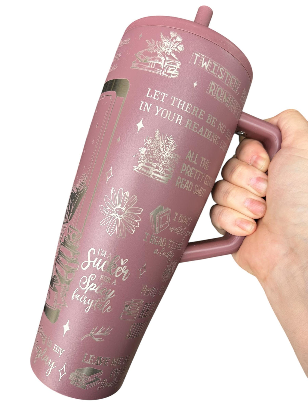 Smut Queen Brumate Tumbler - Dark Romance Reader Tumbler -  Engraved Cup - Custom Engraved  40oz tumbler with handle - Romance Book Theme