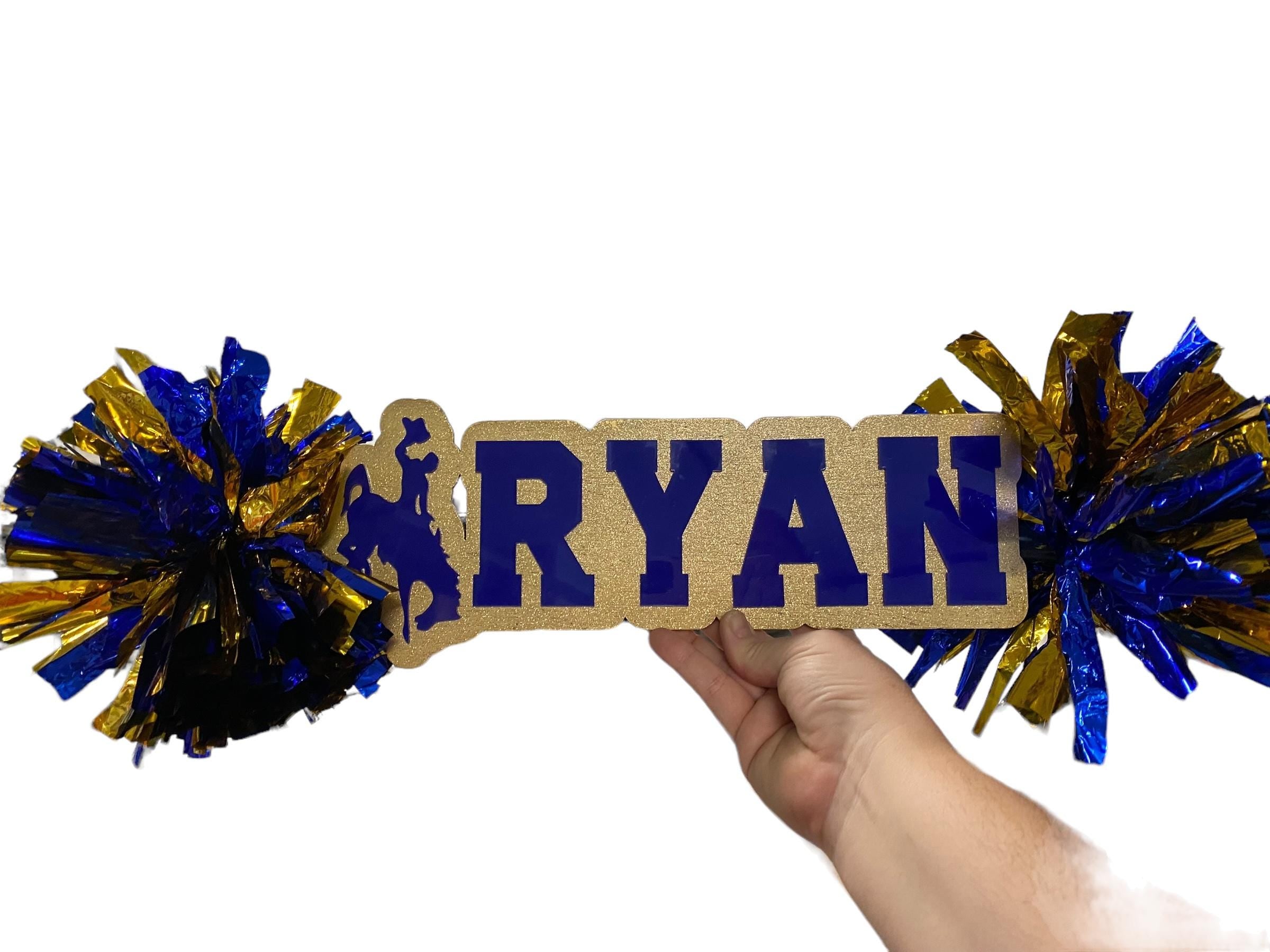 Go Team Sign - Custom Cheer Stick  -Game Day Signs - Pom Pom Sign - Custom Acrylic Cheer Stick Personalized Name Cheer Sign - Sport Mom Sign