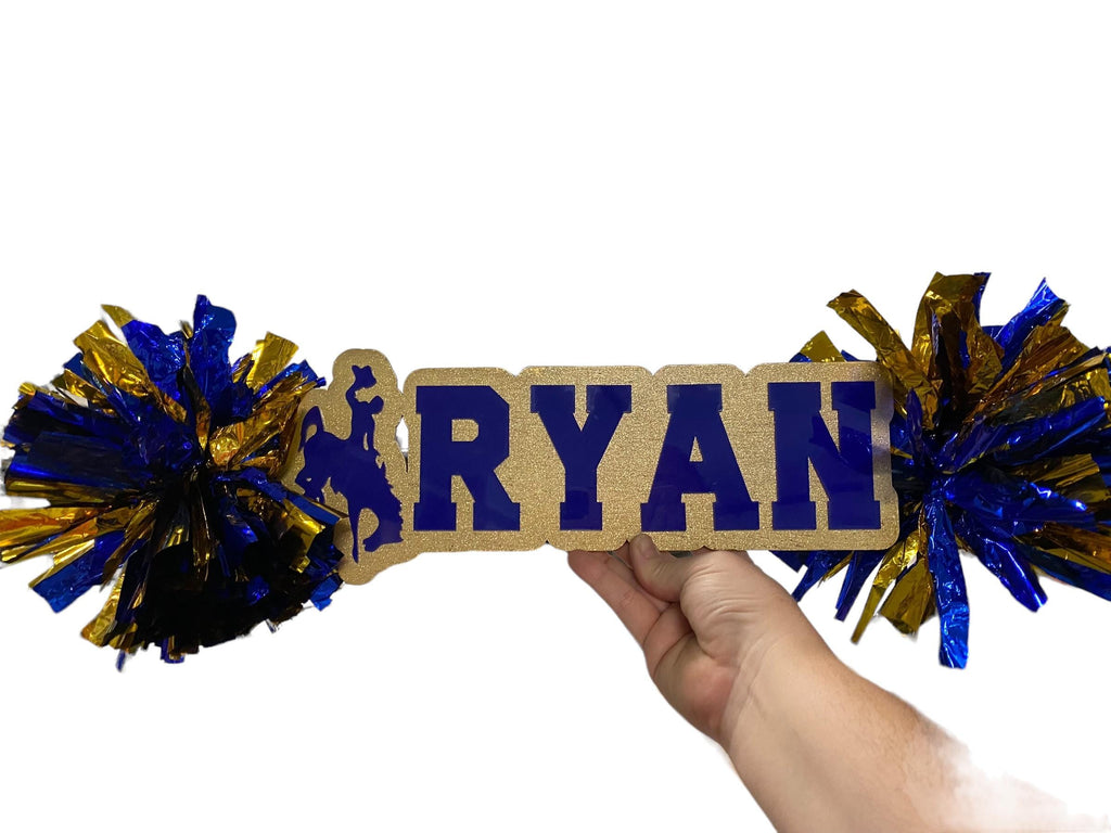 Game Day Signs - Custom Cheer Stick - Pom Pom Sign - Custom Acrylic Cheer Stick - Personalized Name Cheer Sign - Sport Mom Sign - Pom Poms