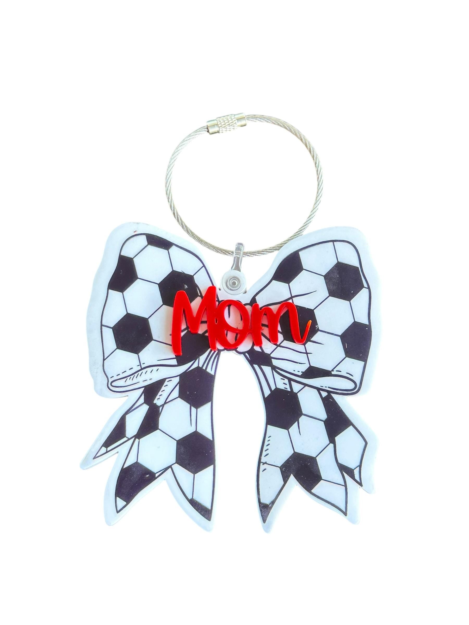 Custom Sport Bow Bag Tags- Purse Charm - Bag Charm Personalized Name Baseball Keychain - Baseball Team Gift - Tag - Bag Tag - Name keychain