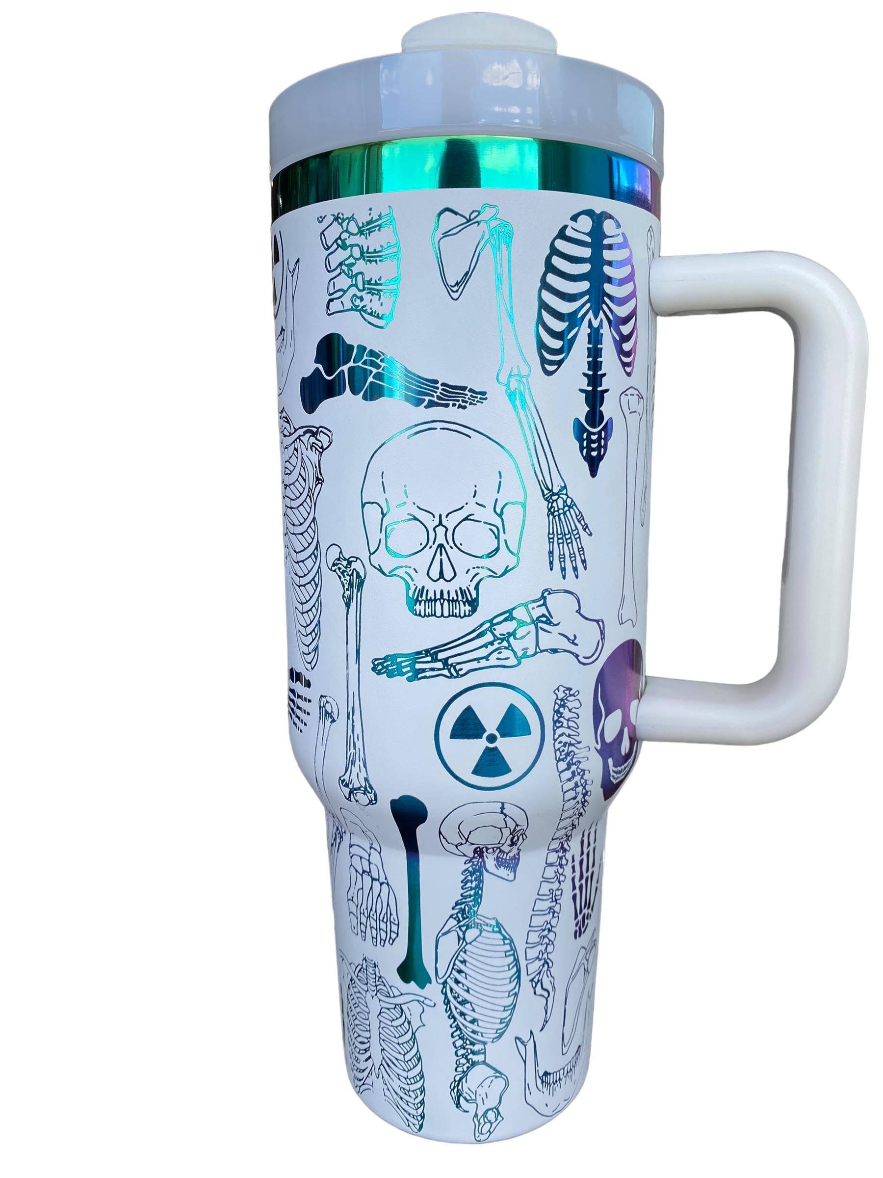 Radiology Tumbler - Radiologist  Gift - X-ray Ortho Tumbler - Xray tech| Xray tumble - 40oz Engraved Tumbler - Halloween - Skeleton Tumbler