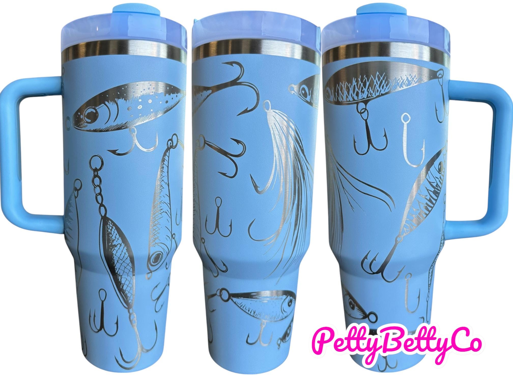 Fishing Tumbler Father's Day Gift, Personalized Fish Lure Cup for Dad, Custom 40oz Insulated Stainless Steel Fisherman Travel Mug