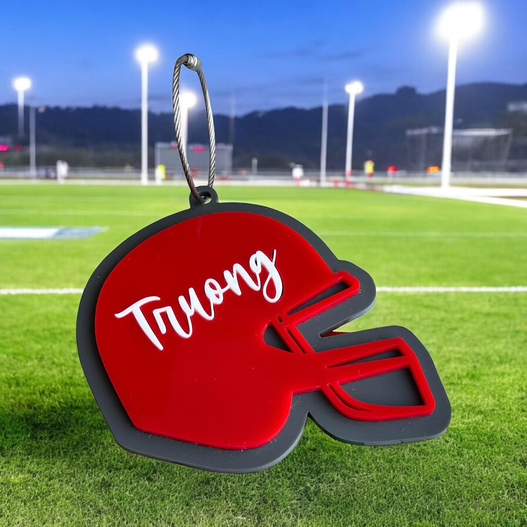 Custom Football Helmet Bag Tag for Players - Personalized Name Football Keychain - Football Team Gift - Ball Bag Tag  - Name keychain