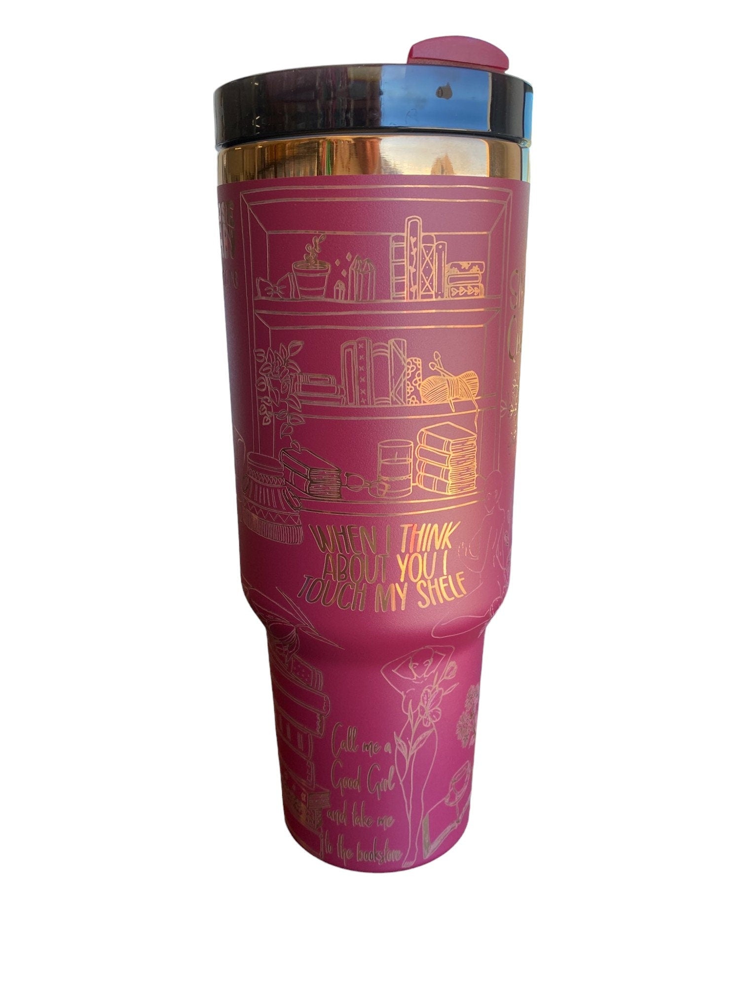Smutty Reader Engraved Cup - Custom Engraved Cup  - 40oz tumbler with handle - Spicy Romance Book Theme Tumbler