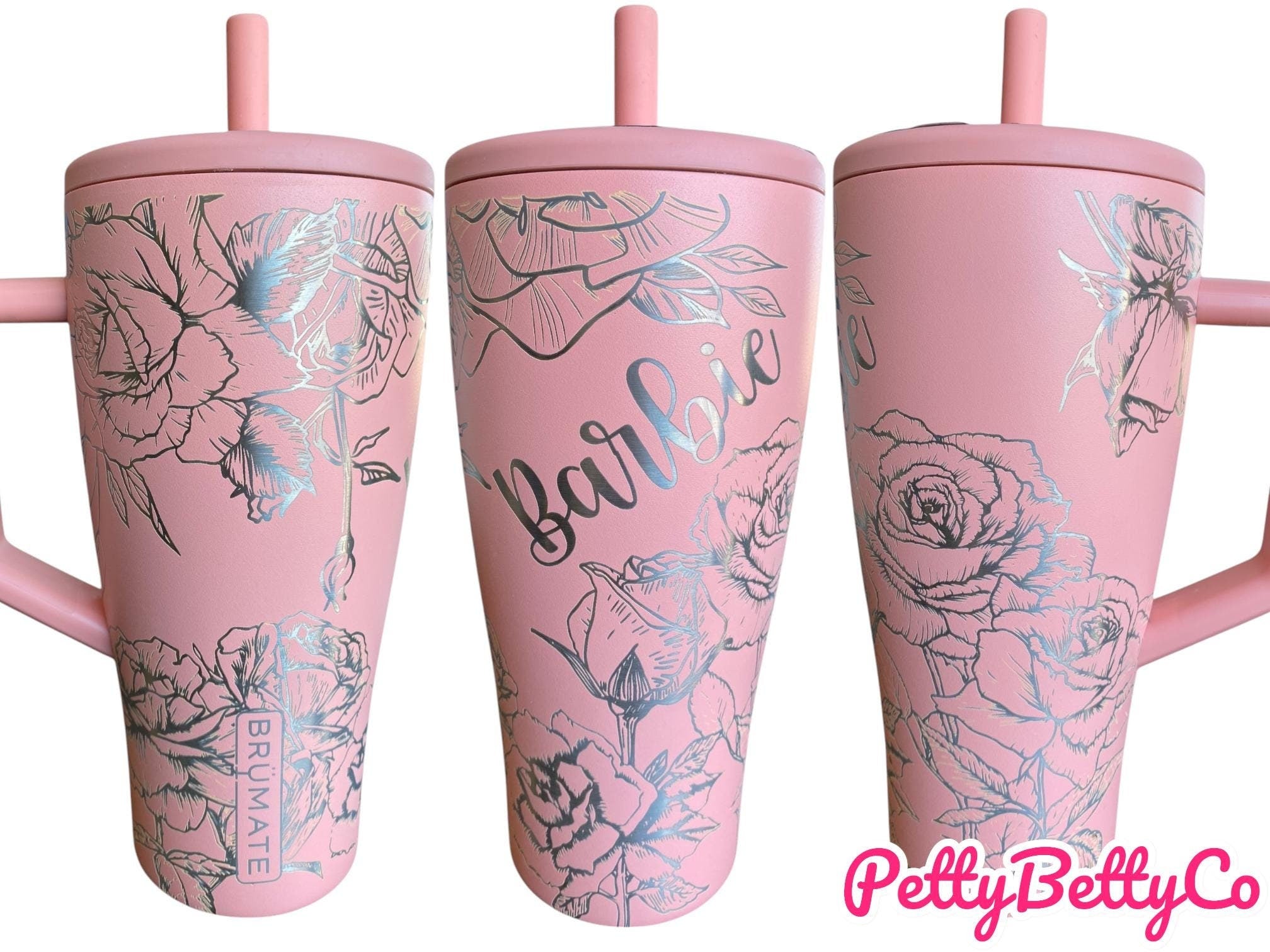 Roses Brumate era tumbler - Pink roses Cup - Engraved Floral Tumbler - Custom Flower Tumbler - engraved Tumbler - 40oz tumbler - Leak Proof