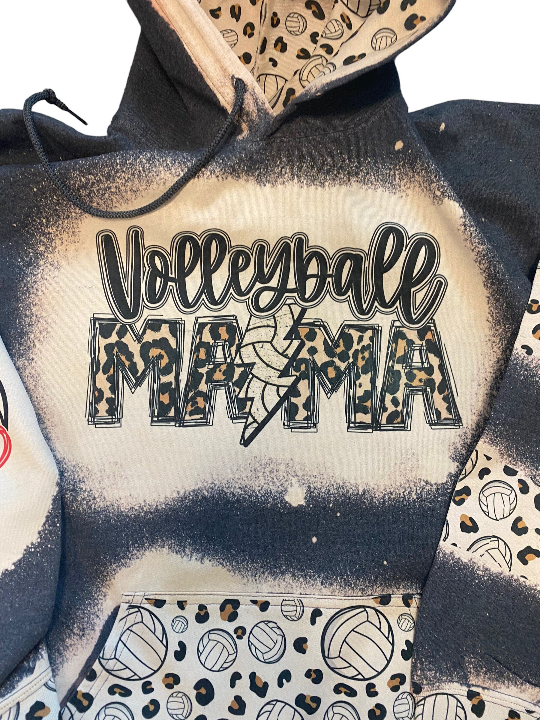 Volleyball Hoodie - Custom Volleyball Bleached Hoodie - Volleyball Mama Shirt - Custom Sport Hoodie