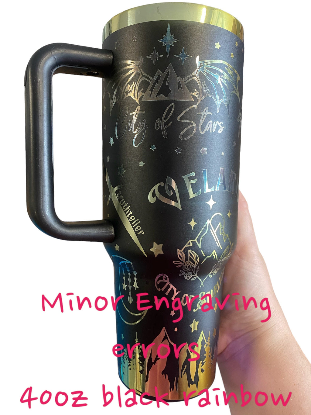 City of Starlight Tumbler - engraved tumbler - 40oz tumbler with handle - Velaris Tumbler - To the Stars who Listen