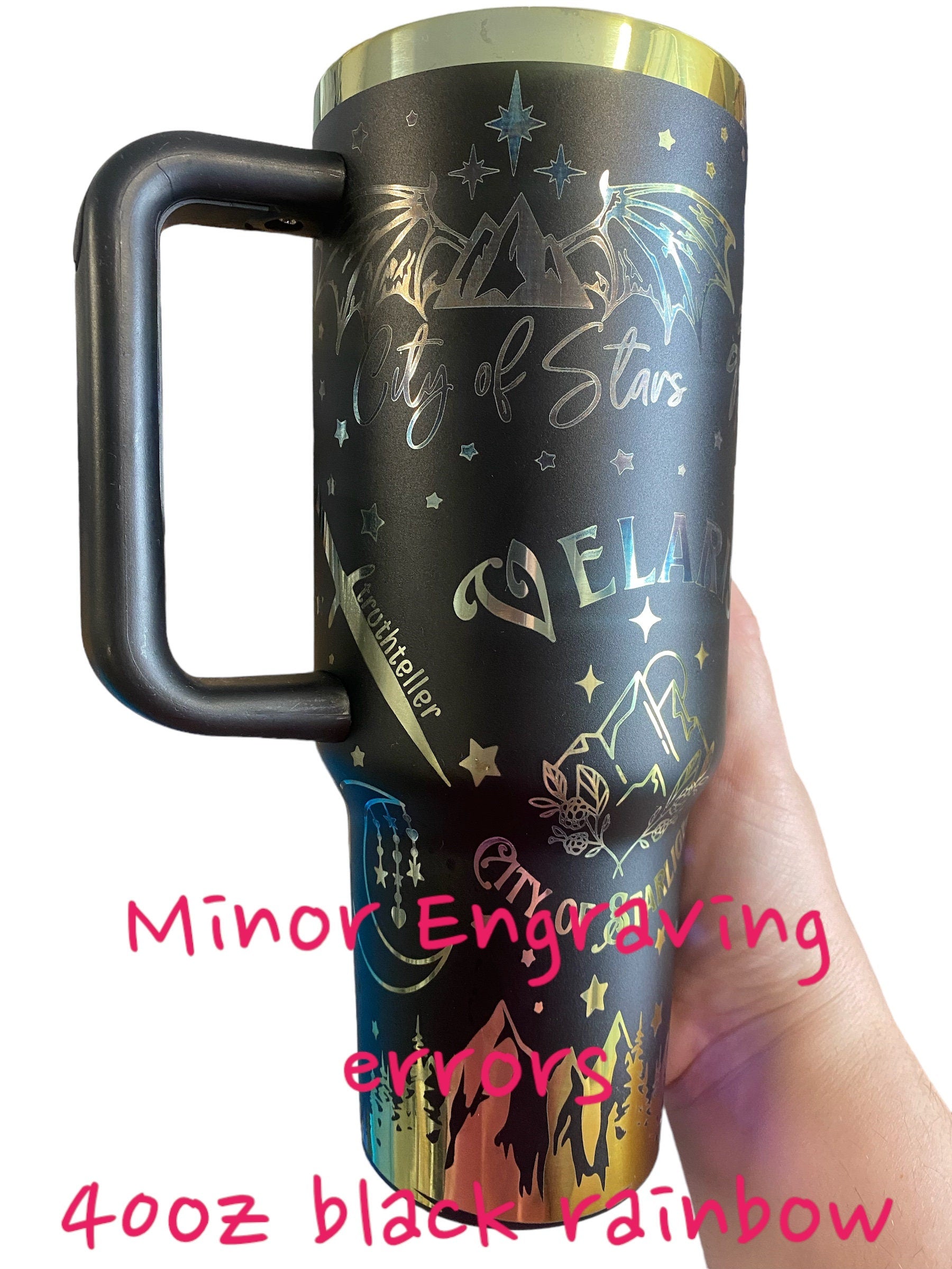 City of Starlight Tumbler - engraved tumbler - 40oz tumbler with handle - Velaris Tumbler - To the Stars who Listen
