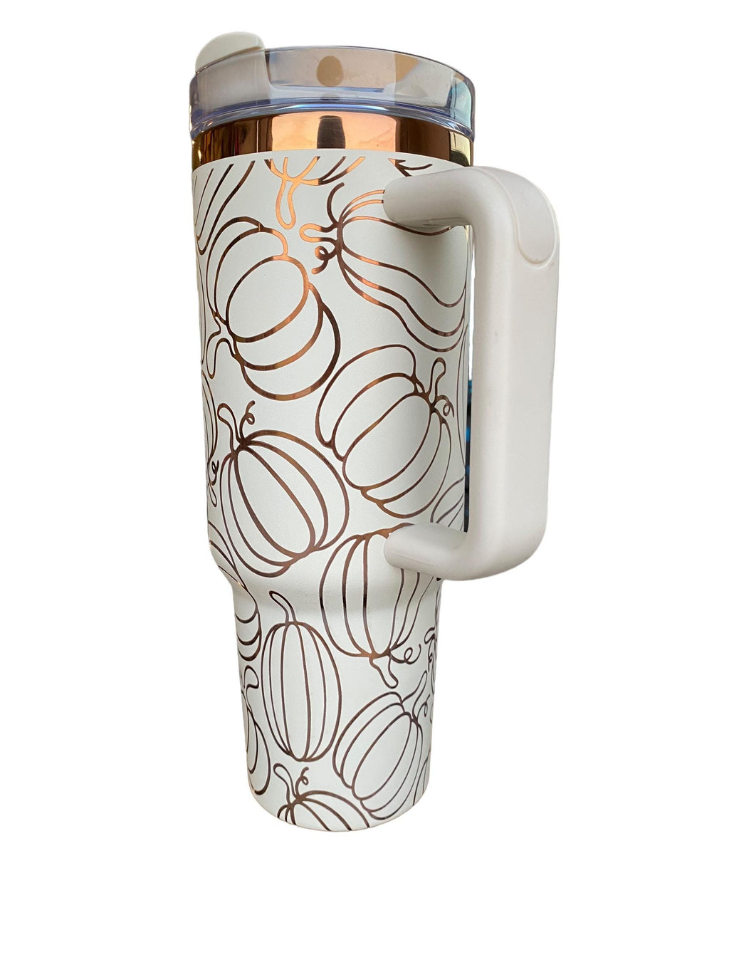 Pumpkin Spice Tumbler - Pumpkin Burst Cup - Fall tumbler -Copper and Cream Fall Tumbler Cup - Engraved Fall Tumbler - Autumn Tumbler
