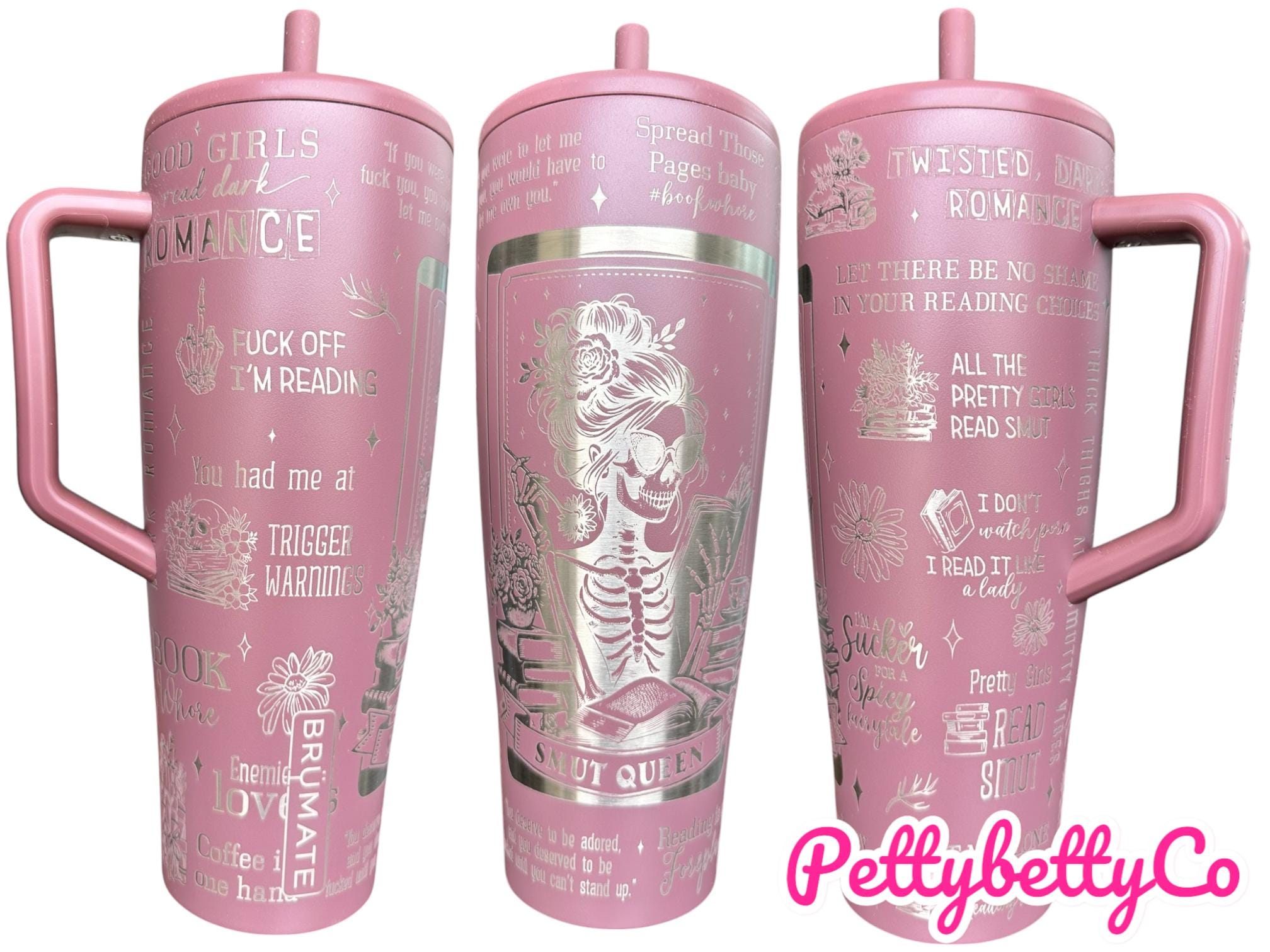 Smut Queen Brumate Tumbler - Dark Romance Reader Tumbler -  Engraved Cup - Custom Engraved  40oz tumbler with handle - Romance Book Theme