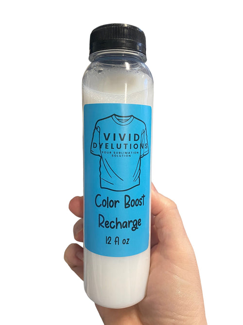 12oz Color Boost Recharge Size - Vivid Dyelutions - Your Sublimation Solution - Polyester spray - Polyacrylic Spray For t-Shirts - Refill