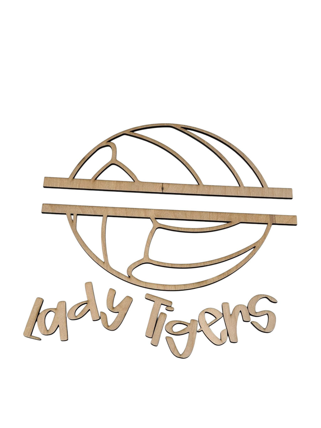 Volleyball Wooden Name Cut out and Backer for DIY  Decor Personalized Wooden Name Sign | Laser Cut Wood Names | Volleyball Cheerstick