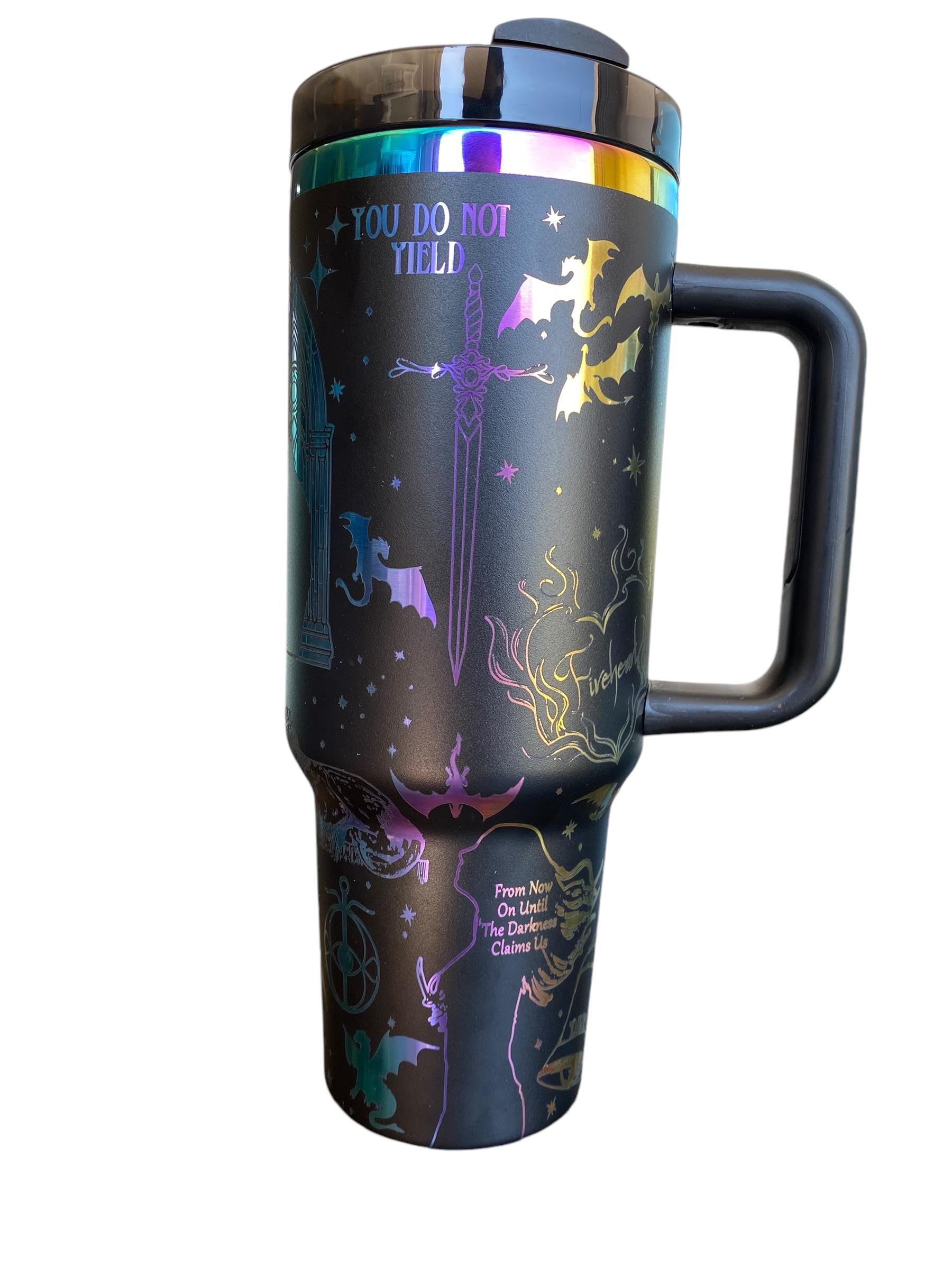 Rattle the Stars - To Whatever End - TOG Tumbler - Fantasy Book Tumbler - engraved bookish tumbler 40oz tumbler with handle You Do Not Yield