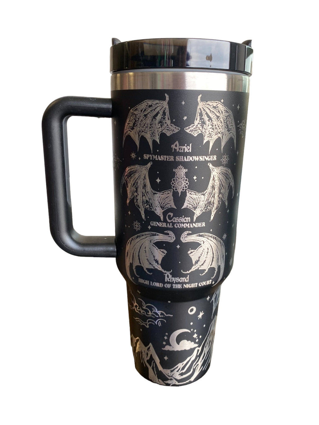 Bat Boys Tumbler - Wing Span Tumbler - engraved ACOTAR tumbler - High Lord Of the Night Court - Velaris Tumbler -Rhysand Azriel Cassian cup