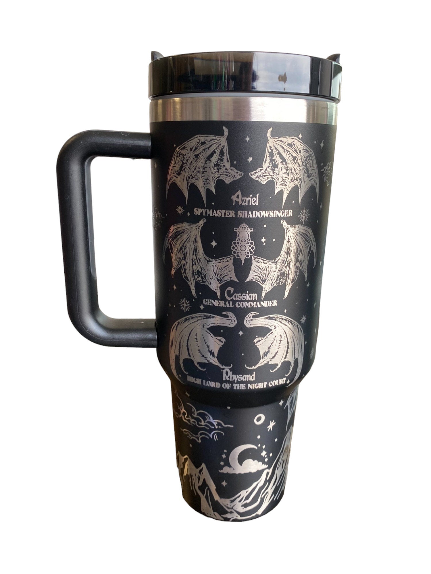Bat Boys Tumbler - Wing Span Tumbler - engraved ACOTAR tumbler - High Lord Of the Night Court - Velaris Tumbler -Rhysand Azriel Cassian cup
