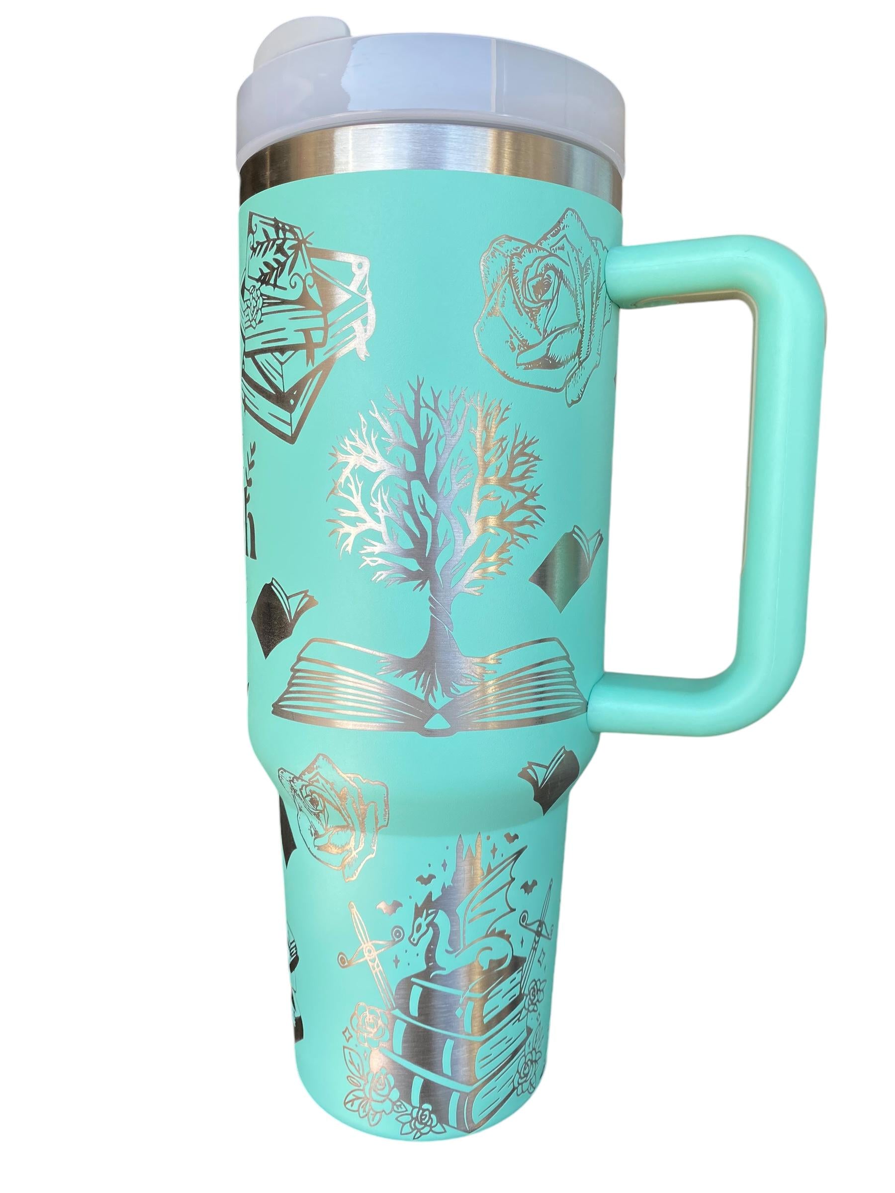 In My Bookish era Tumbler - Just a Girl Who Loves Books Engraved Cup - Book Community Custom Engraved Cup  - 40oz - Reading Theme Tumbler