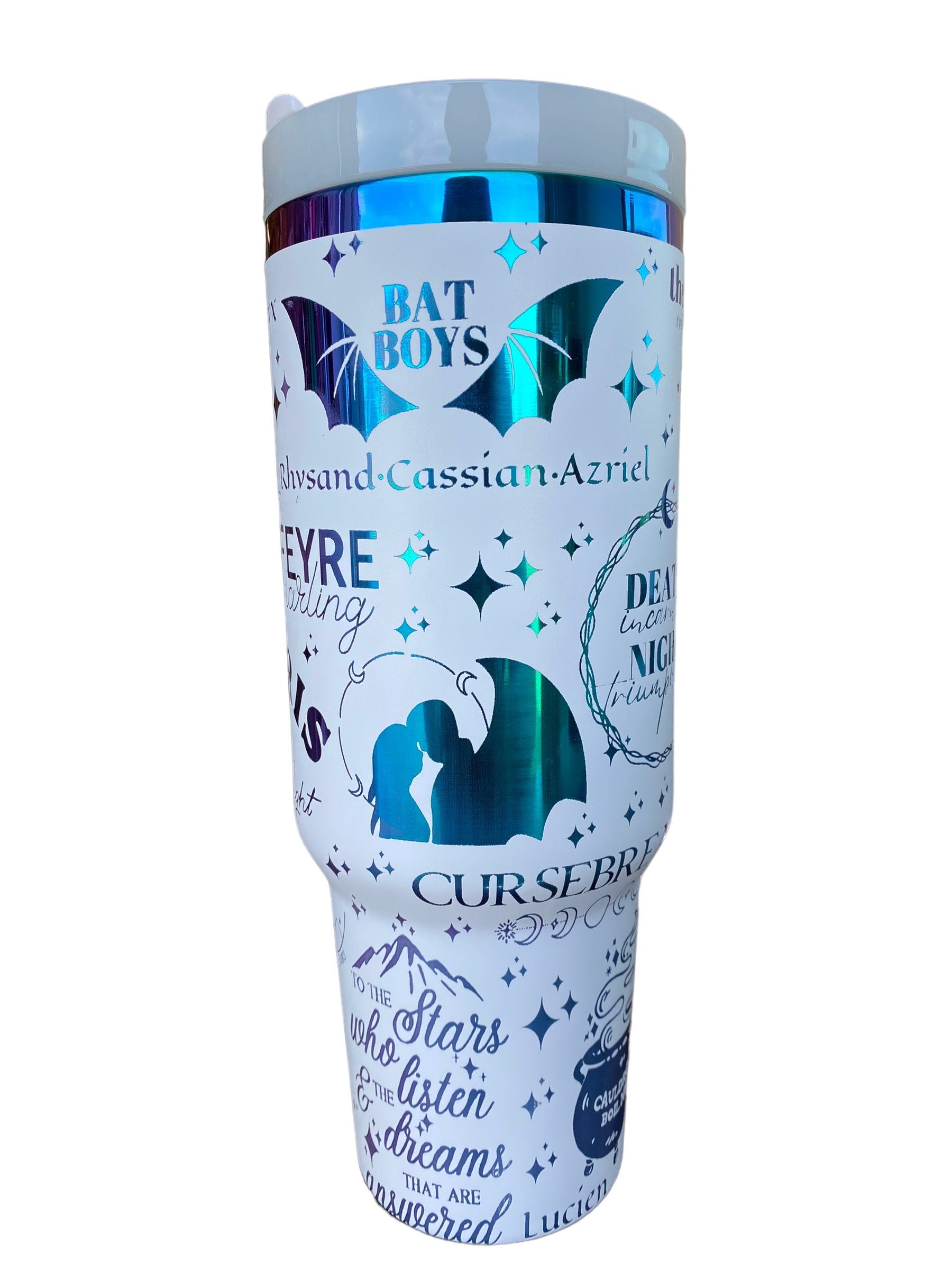 Feyre Darling Tumbler - Chromatic engraved tumbler - 40oz tumbler with handle - Book Series tumbler