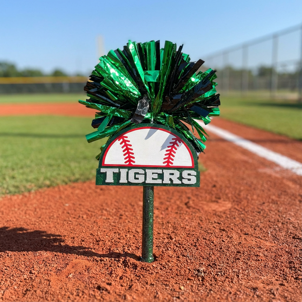 Baseball Pom-Pom Noise Maker Stick – Custom Team Colors | Game Day Cheer Stick