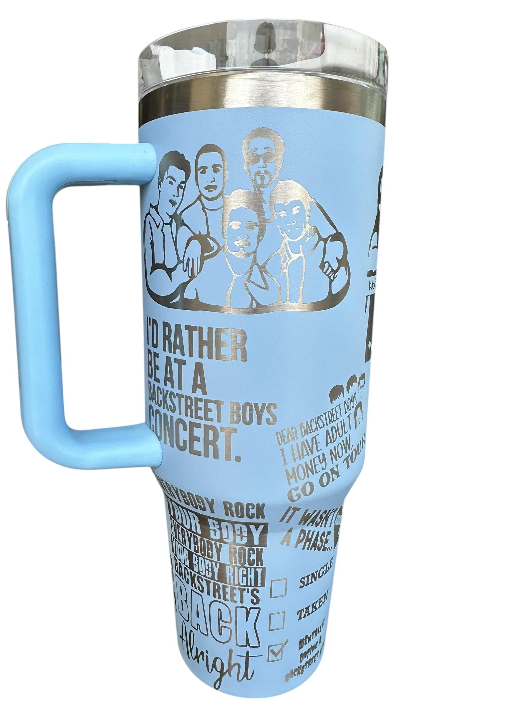 I Want it That Way Music Tumbler  - engraved Pop Music tumbler BSB - 40oz tumbler with handle