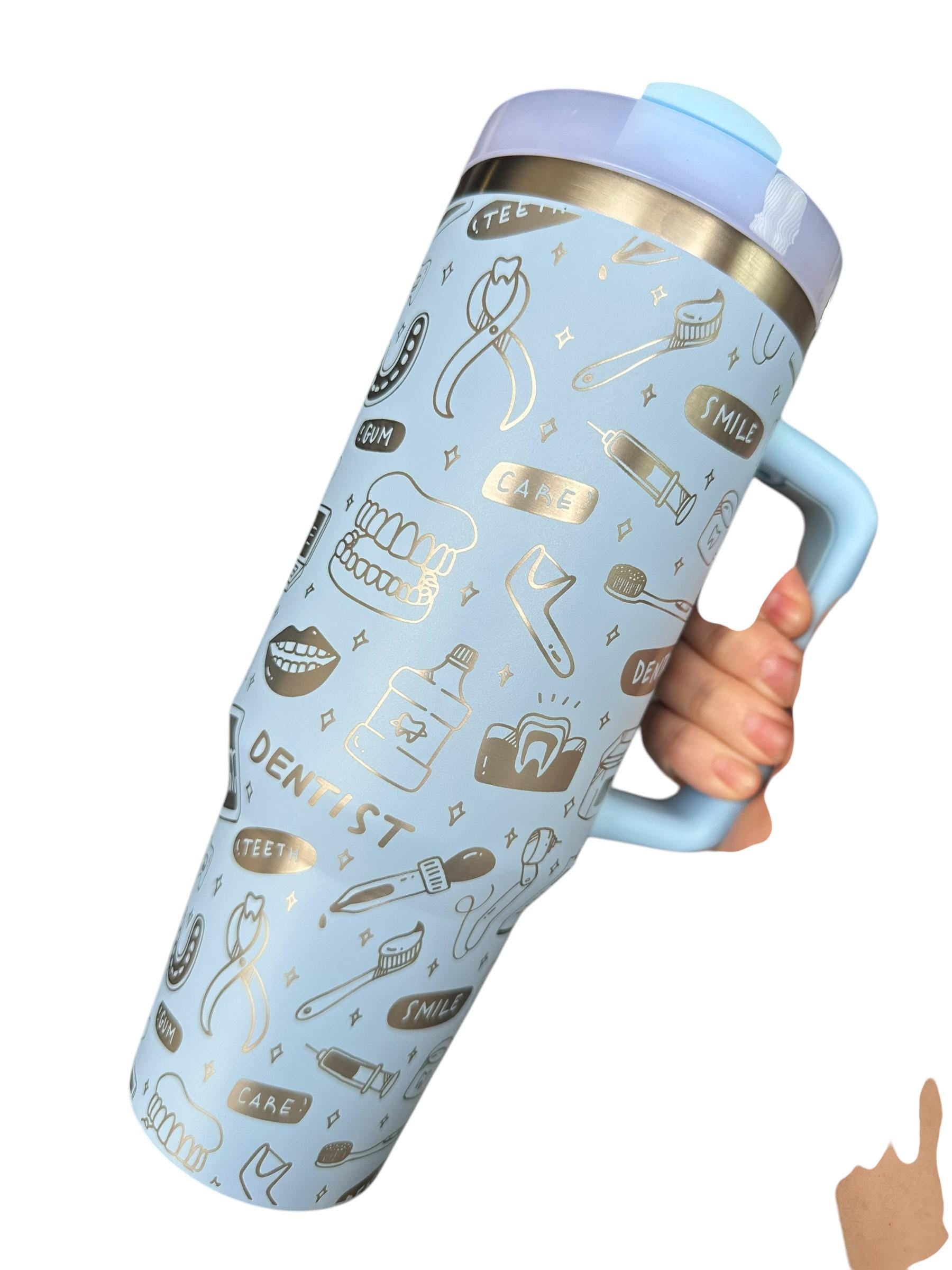 Dentist Tumbler - Dental Assistant Tumbler - engraved Tumbler - 40oz tumbler with handle