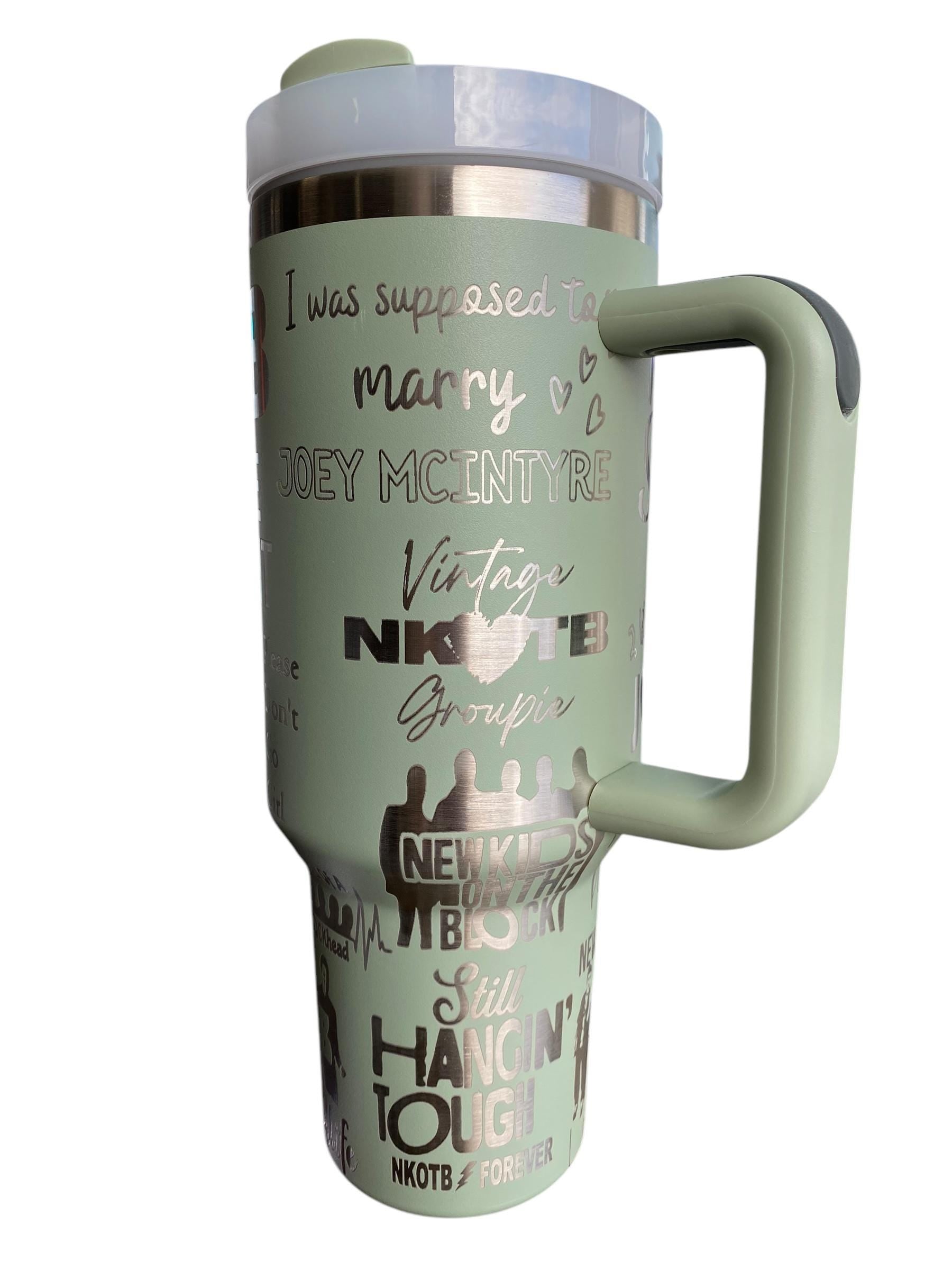 The Right Stuff Music Tumbler  - engraved Pop Music tumbler NKOTB - 40oz tumbler with handle