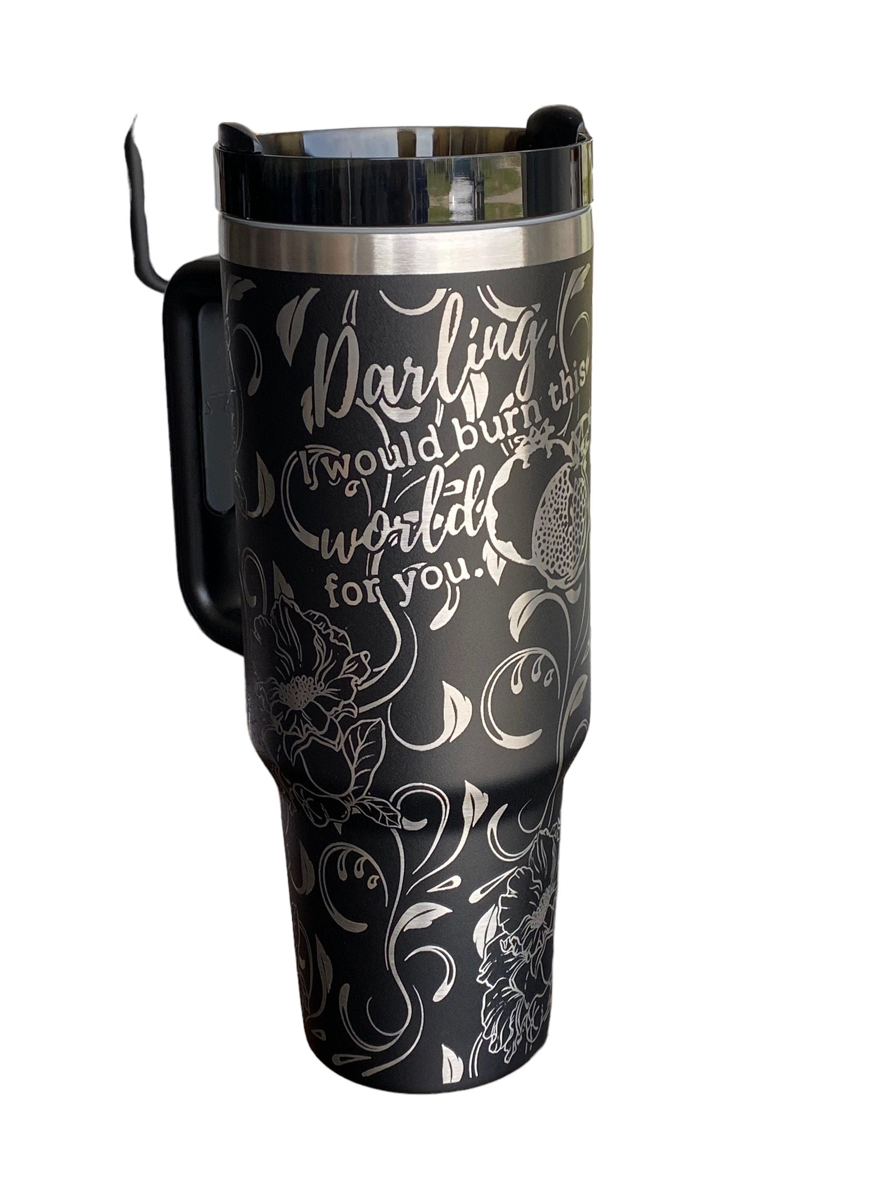 Darling I Would Burn the World For you Tumbler- Hades & Persephone Love Book Engraved Tumbler - Booktok Engraved Cup - Custom Engraved Cup