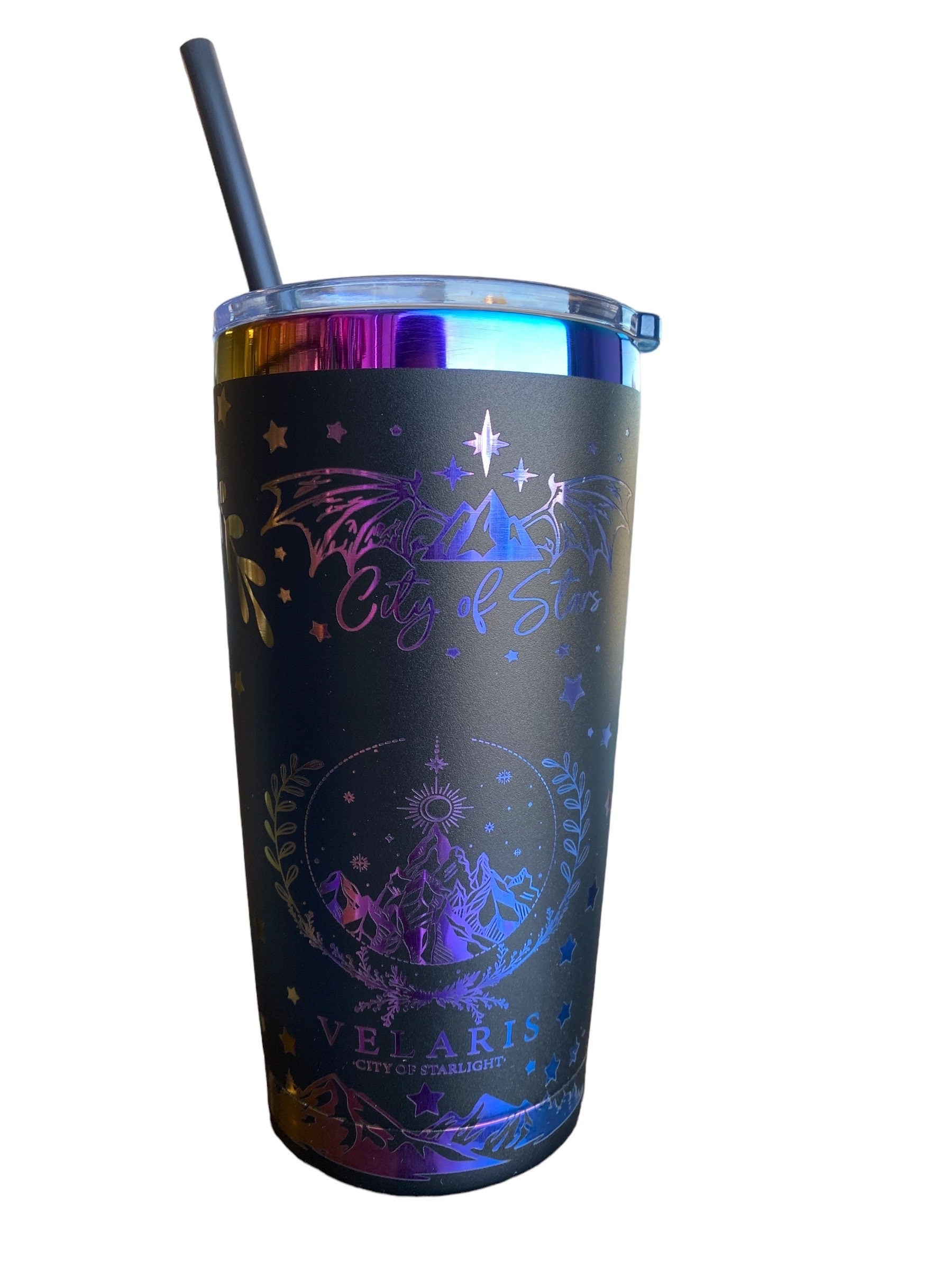 City of Starlight Tumbler - engraved tumbler - 40oz tumbler with handle - Velaris Tumbler - To the Stars who Listen