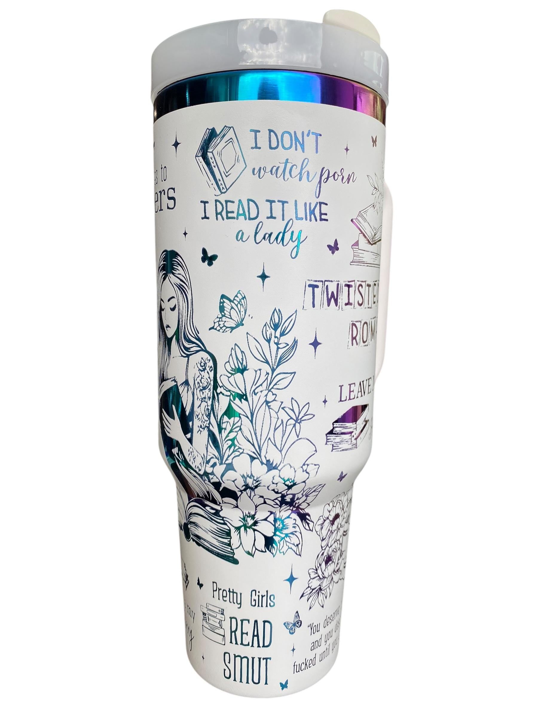 Spicy fairy Tale Tumbler - Dark Romance Reader Tumbler -  Engraved Cup - Custom Engraved Cup   40oz tumbler with handle - Romance Book Theme