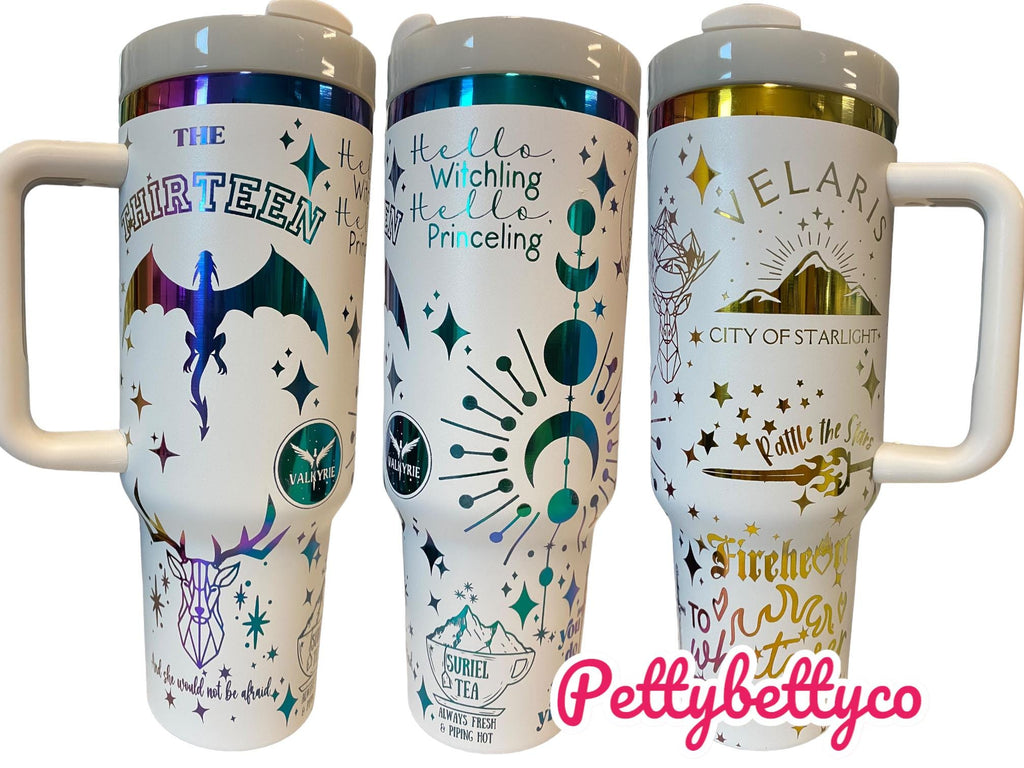MAAShup Tumbler - TOG Tumbler - CC Tumbler - engraved ACOTAR tumbler - 40oz tumbler with handle - Velaris Tumbler - To the Stars who Listen