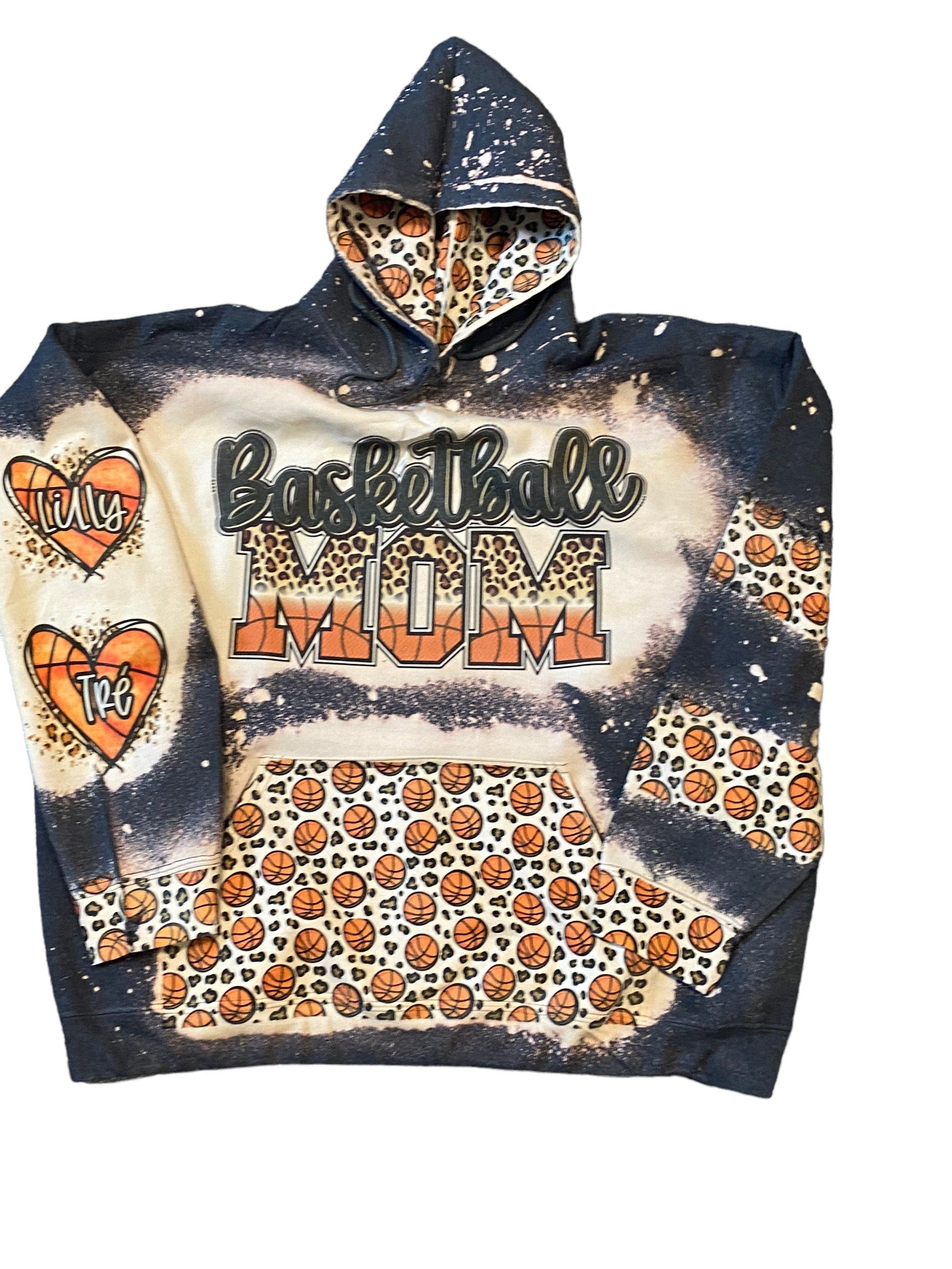 Basketball Mama Hoodie - Custom Basketball Bleached Hoodie - Basketball Mama Shirt - Custom Sport Hoodie