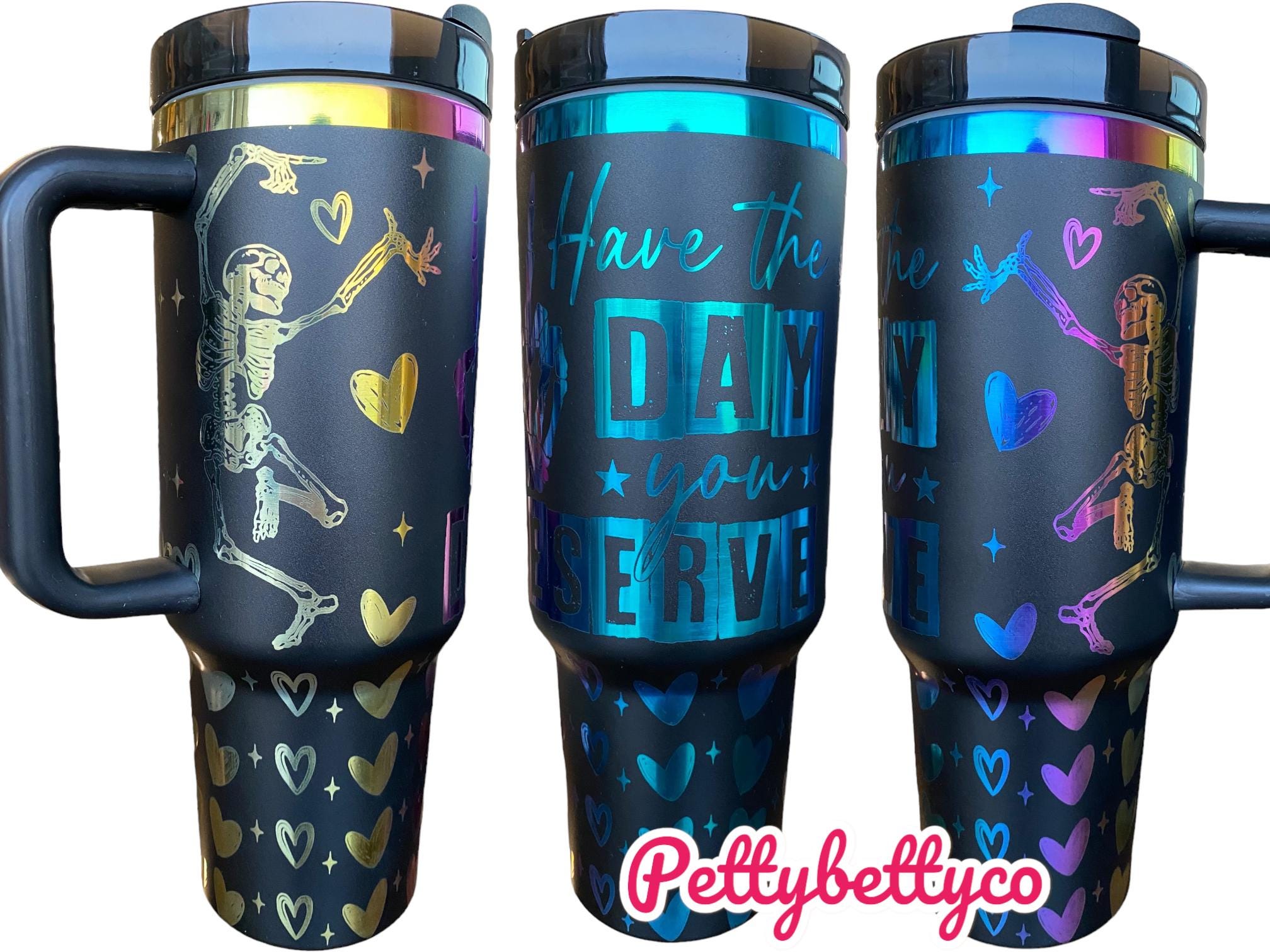 Have the Day You Deserve Tumbler - Skeleton Engraved Tumbler - 40oz Engraved Tumbler - Halloween Cup - Skeli Tumbler - Sarcastic