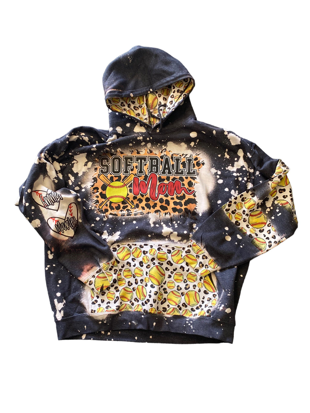 Custom Sport Hoodie - Any Sport - Will Work Together for Design - Mom - Aunt - Grandma - Custom Bleached Sport Hoodie