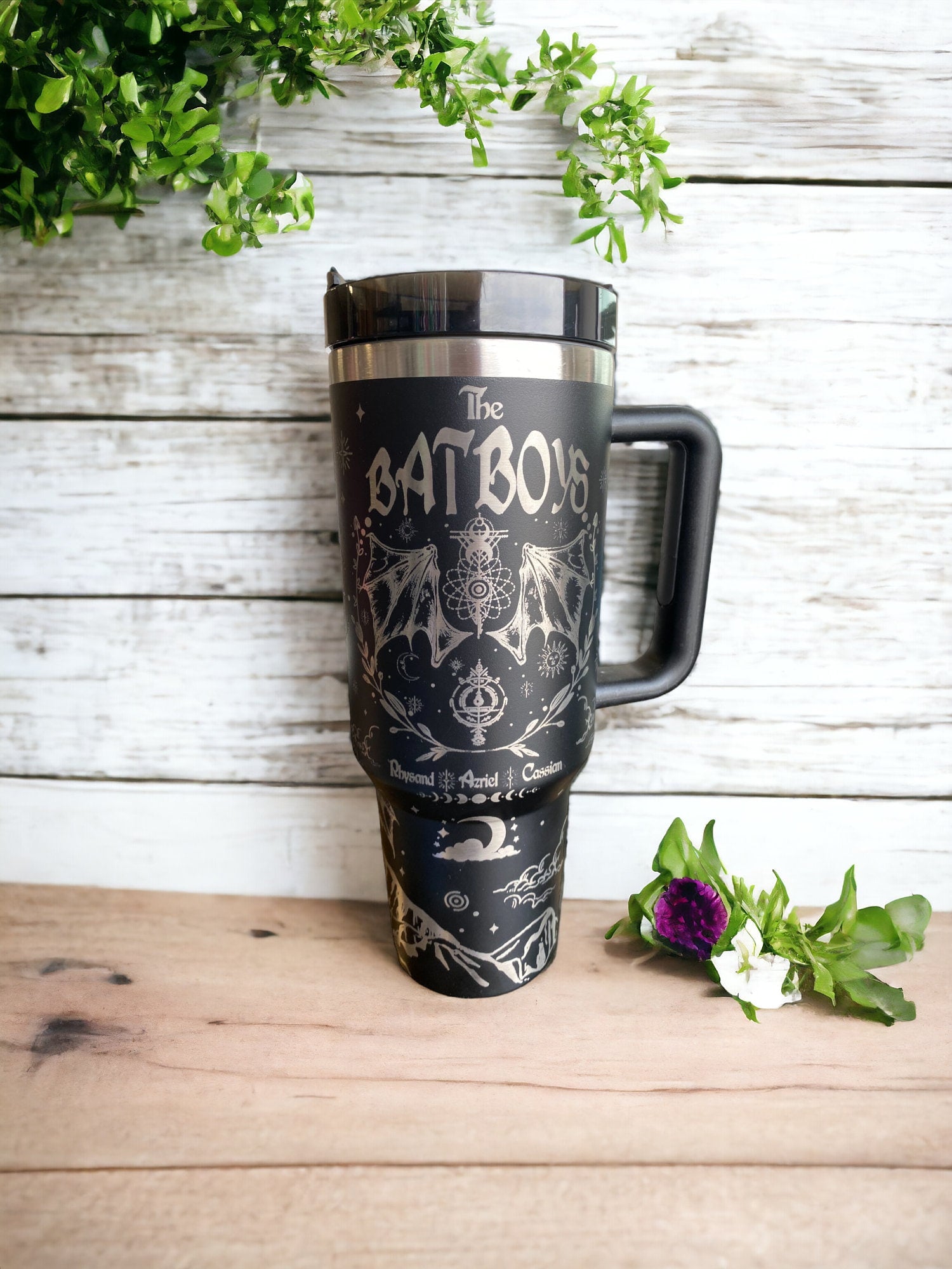 Bat Boys Tumbler - Wing Span Tumbler - engraved ACOTAR tumbler - High Lord Of the Night Court - Velaris Tumbler -Rhysand Azriel Cassian cup