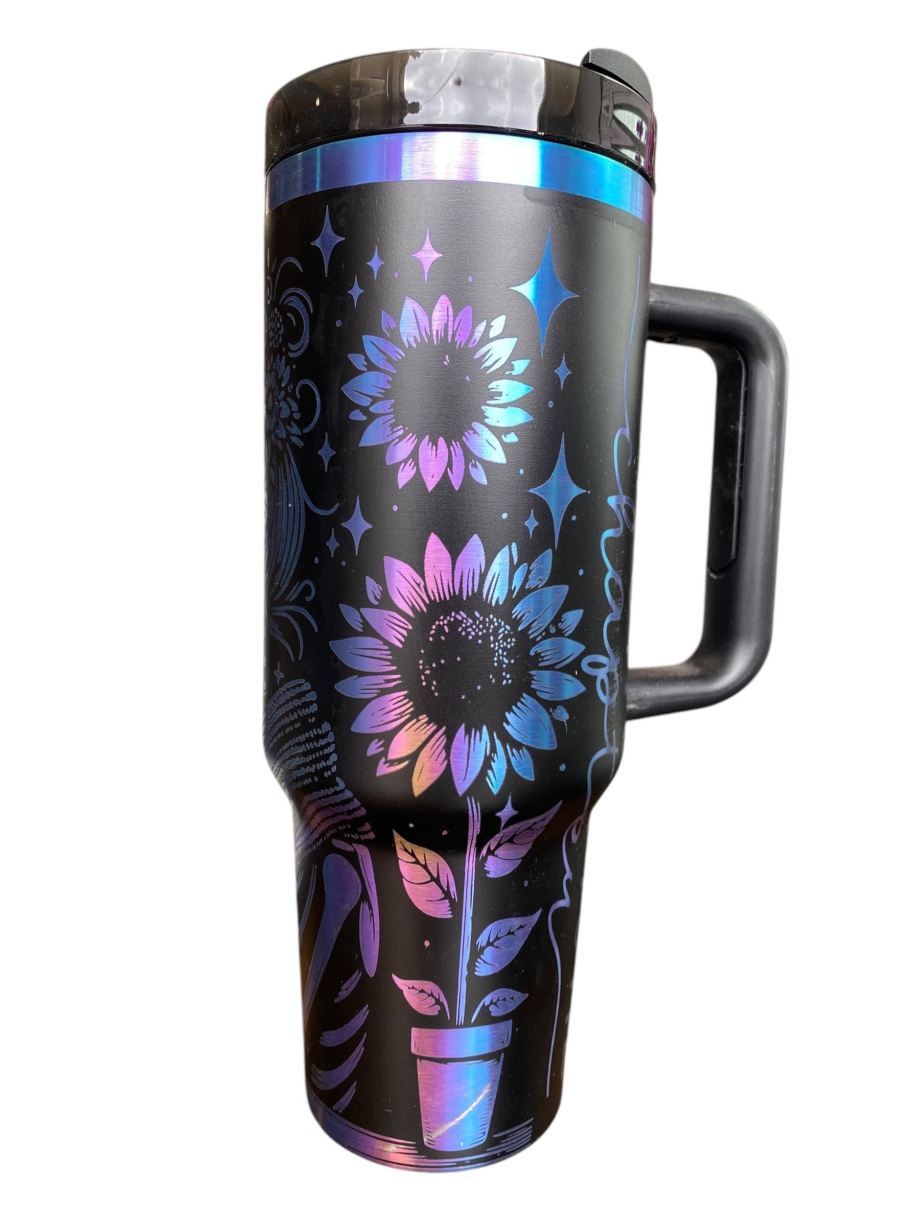 Just One more Page Tumbler - Skellie Books Engraved Cup - Book Community Custom Engraved Cup  - 40oz tumbler with handle - Reading Theme