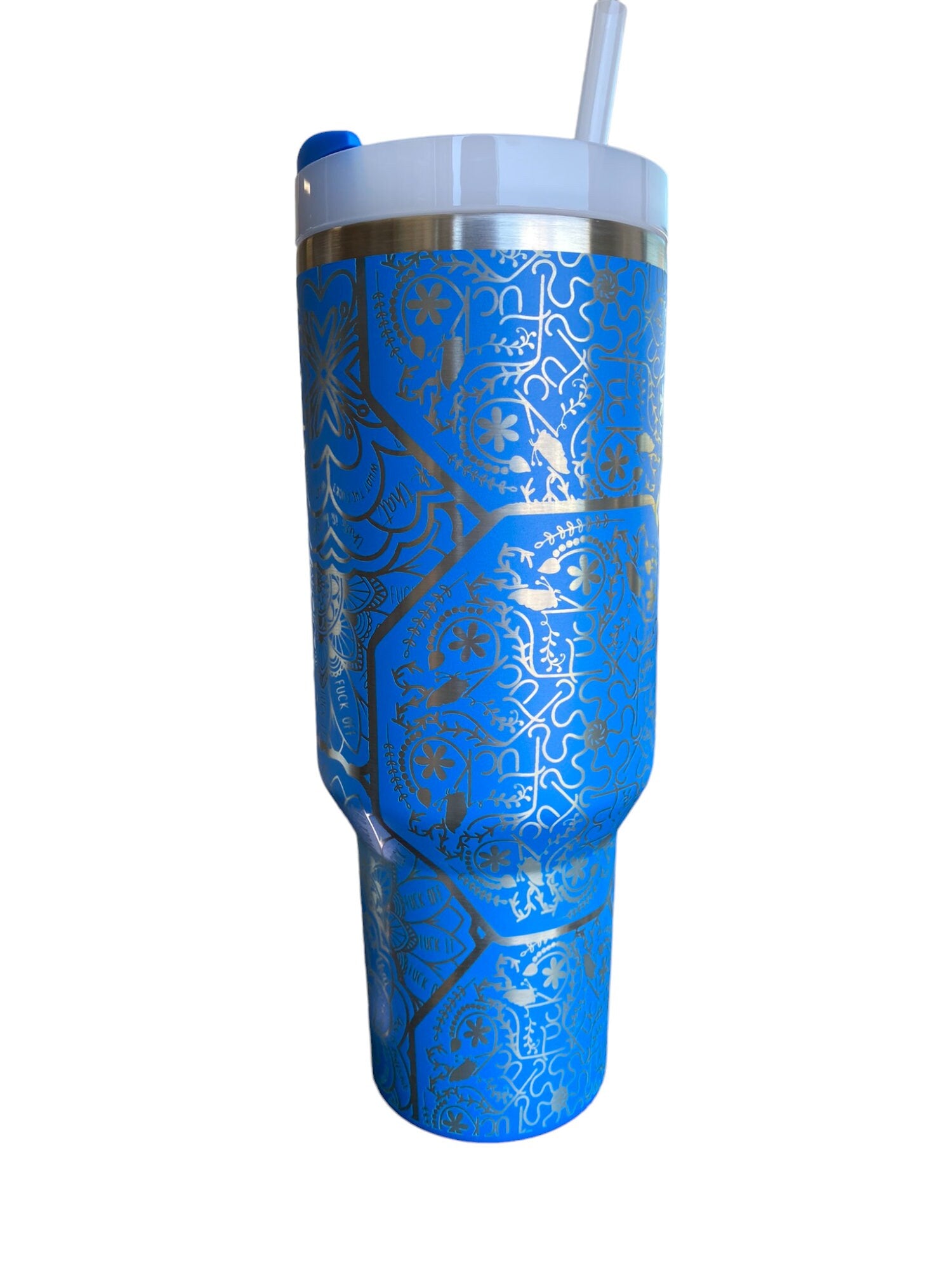 Mandala Tumbler - Word Mandala Tumbler - Cuss Word Mandala Tumbler - Adult Engraved Tumbler