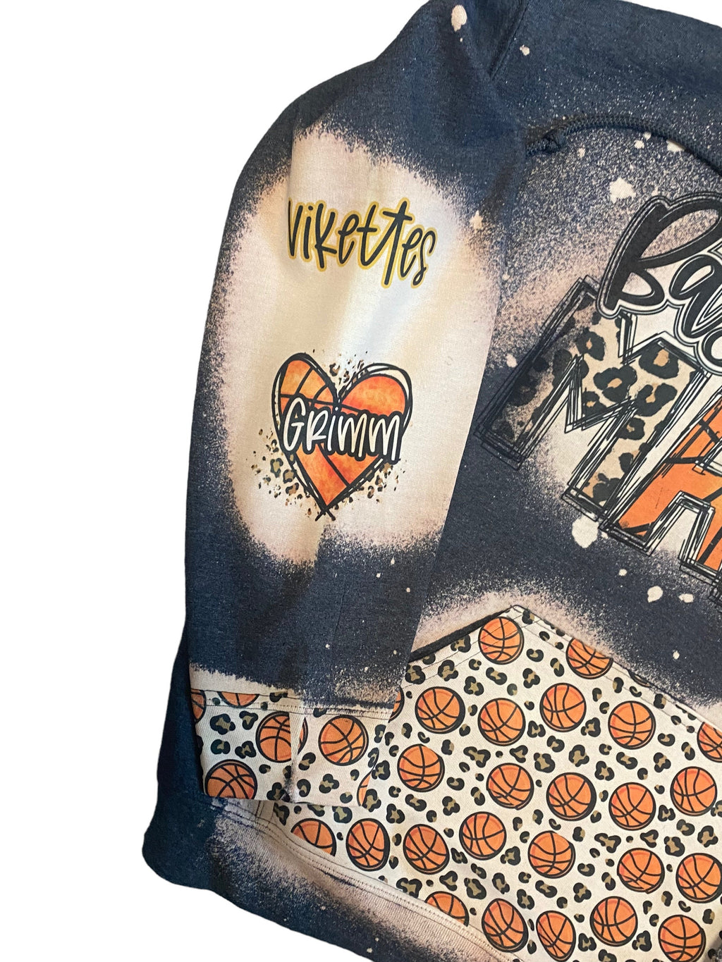 Basketball Mama Hoodie - Custom Basketball Bleached Hoodie - Basketball Mama Shirt - Custom Sport Hoodie