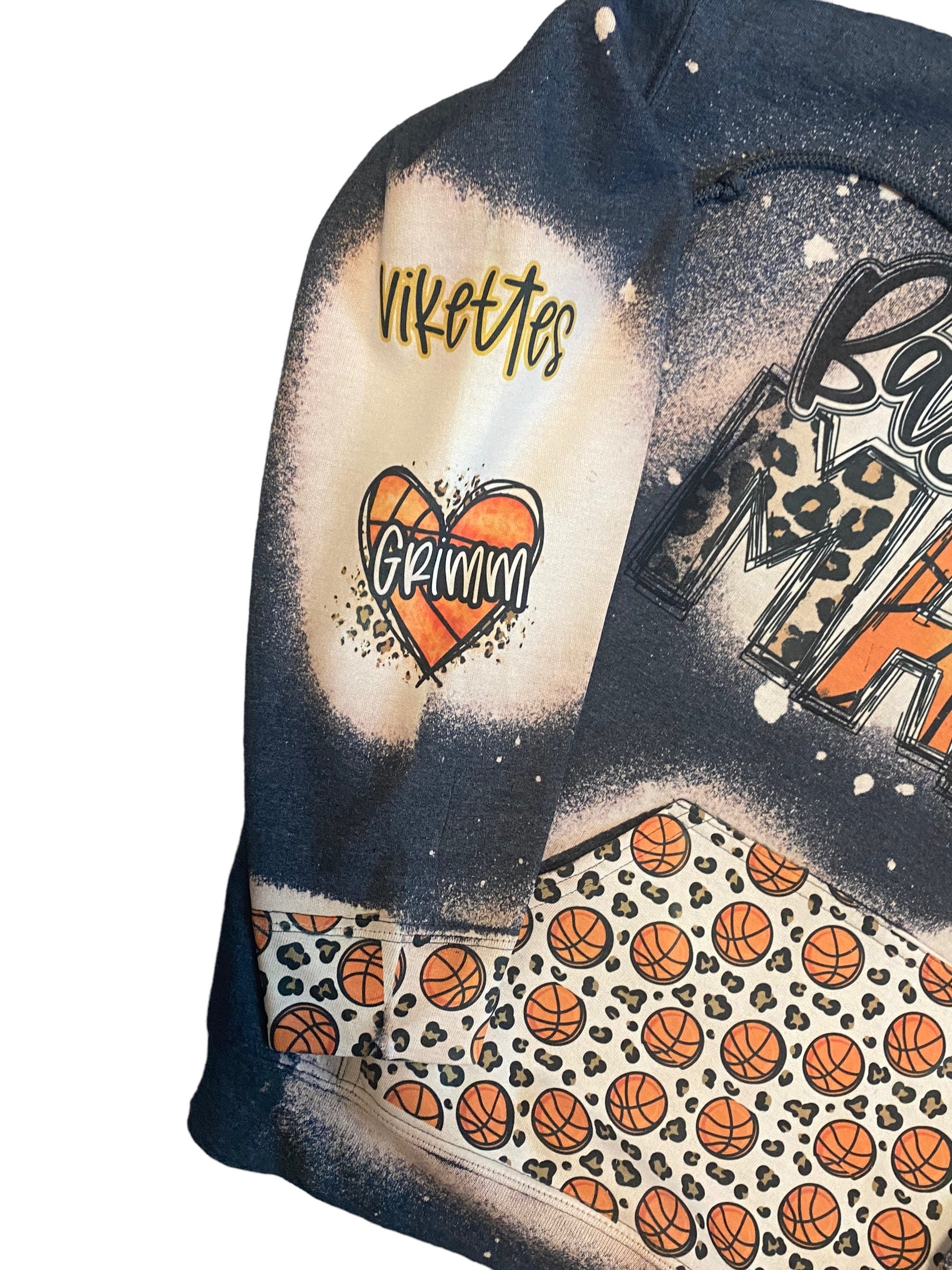Basketball Mama Hoodie - Custom Basketball Bleached Hoodie - Basketball Mama Shirt - Custom Sport Hoodie