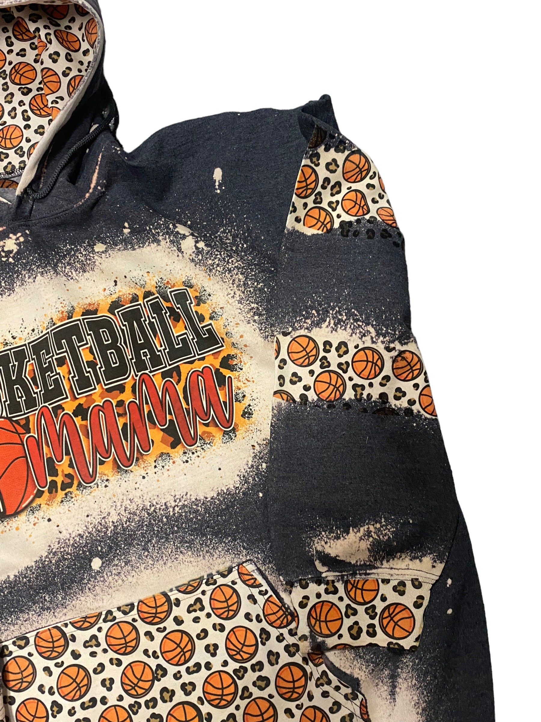 Basketball Hoodie - Custom Basketball Bleached Hoodie - Basketball Mama Shirt - Custom Sport Hoodie