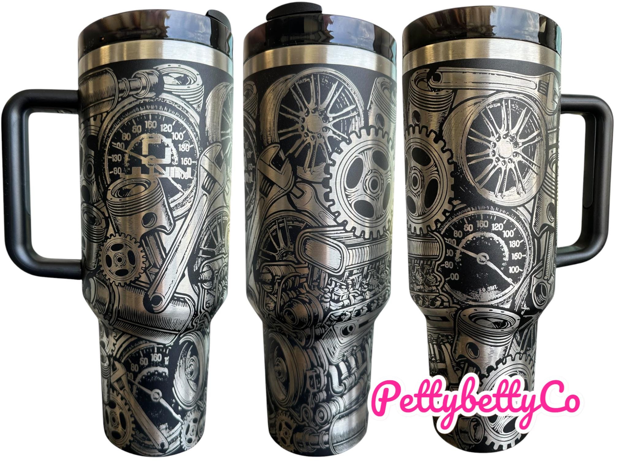 Motor engraved Tumbler - Engine Cup - Gear head Cup - Dirty Hands Clean Money - Gift for Him - Mechanic Cup - Blue Collar Guy - Father's day