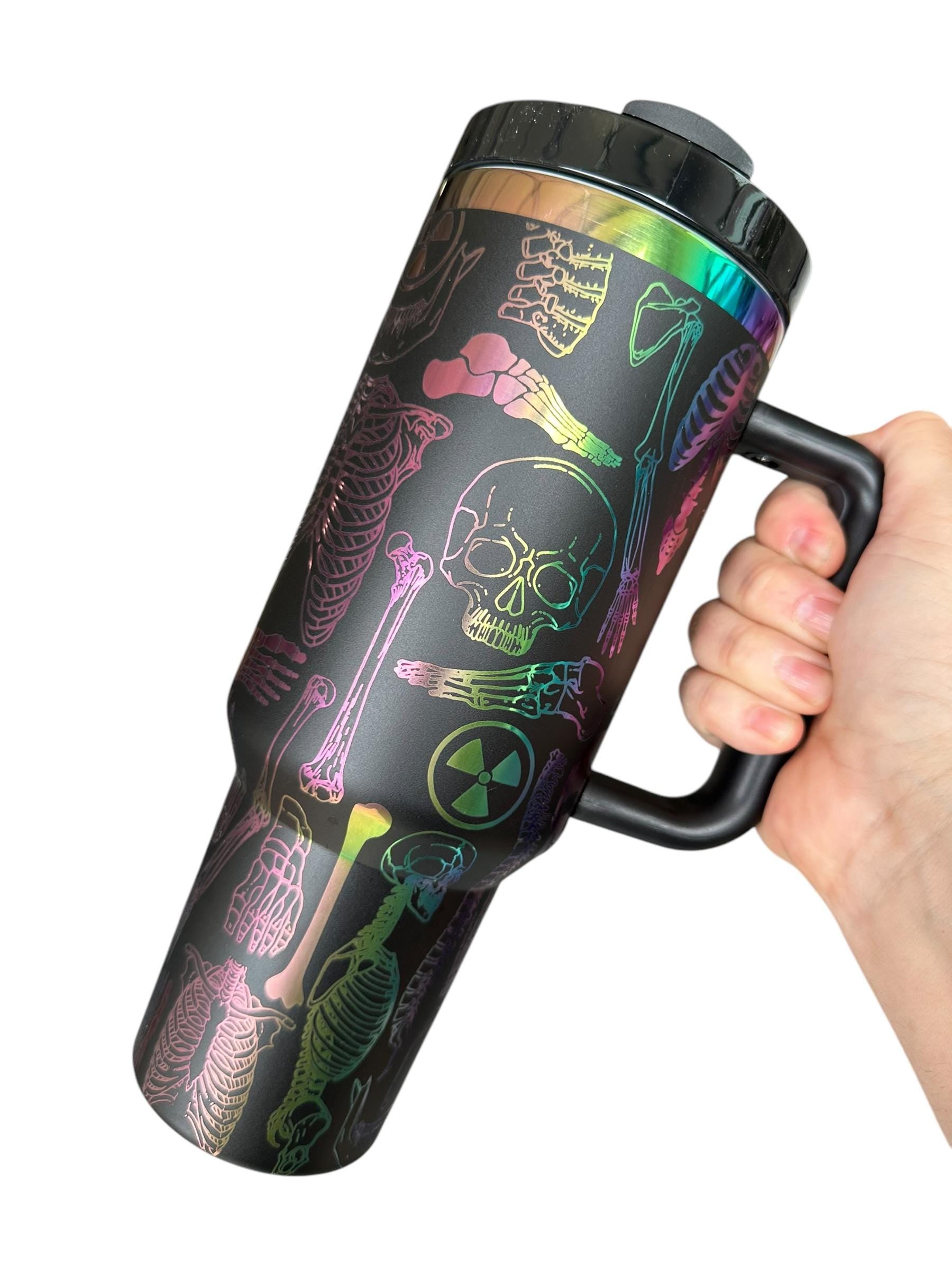 Radiology Tumbler - Radiologist  Gift - X-ray Ortho Tumbler - Xray tech| Xray tumble - 40oz Engraved Tumbler - Halloween - Skeleton Tumbler
