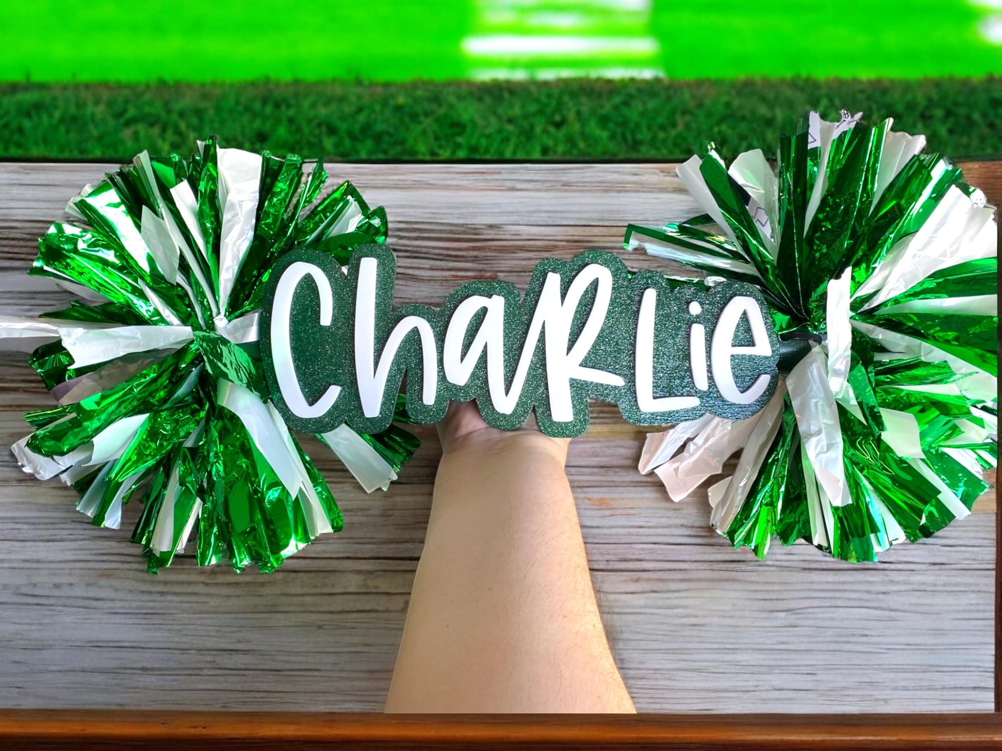 Go Team Sign - Custom Cheer Stick  -Game Day Signs - Pom Pom Sign - Custom Acrylic Cheer Stick Personalized Name Cheer Sign - Sport Mom Sign