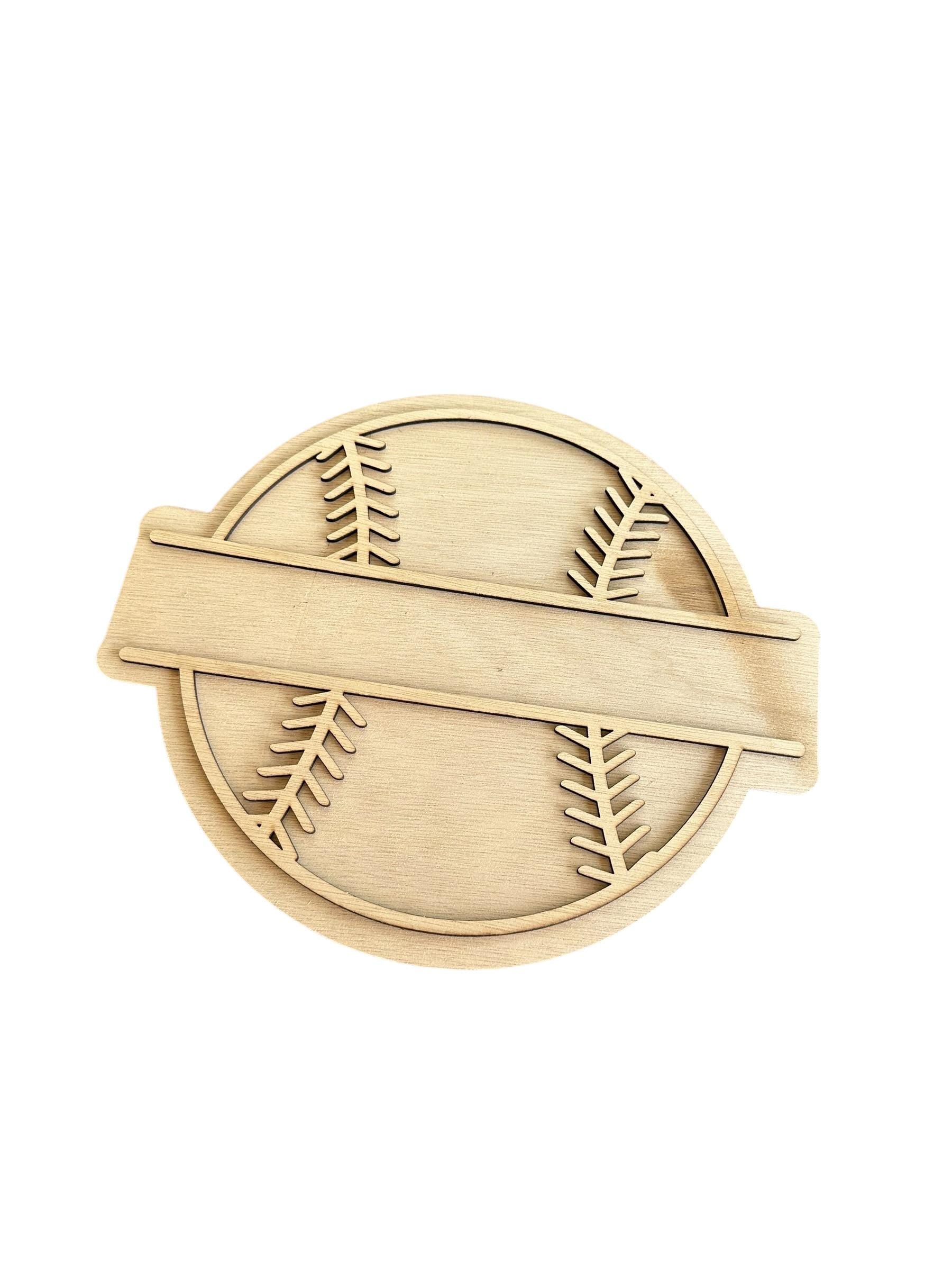 Baseball Wooden Name Cut out and Backer for DIY  Decor Personalized Wooden Name Sign |  Laser Cut Wood Names  Kids Room | BaseballCheerstick